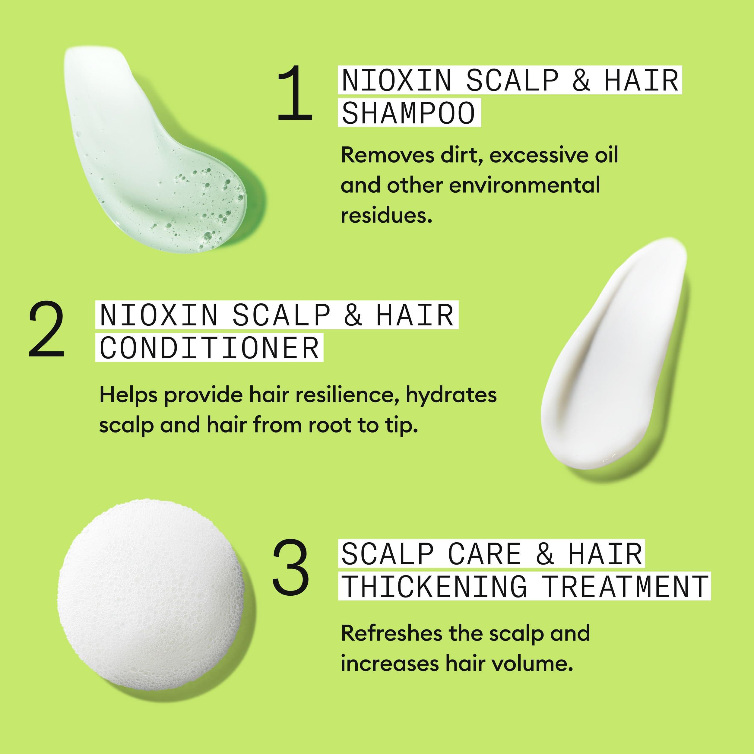 Nioxin Scalp + Hair Thickening System Kits | For Natural, Colored, & Damaged Hair with Light to Progressed Thinning | Strengthen & Boost Hair Density with Niacinamide & Biotin | 3 Month Supply - Image 8