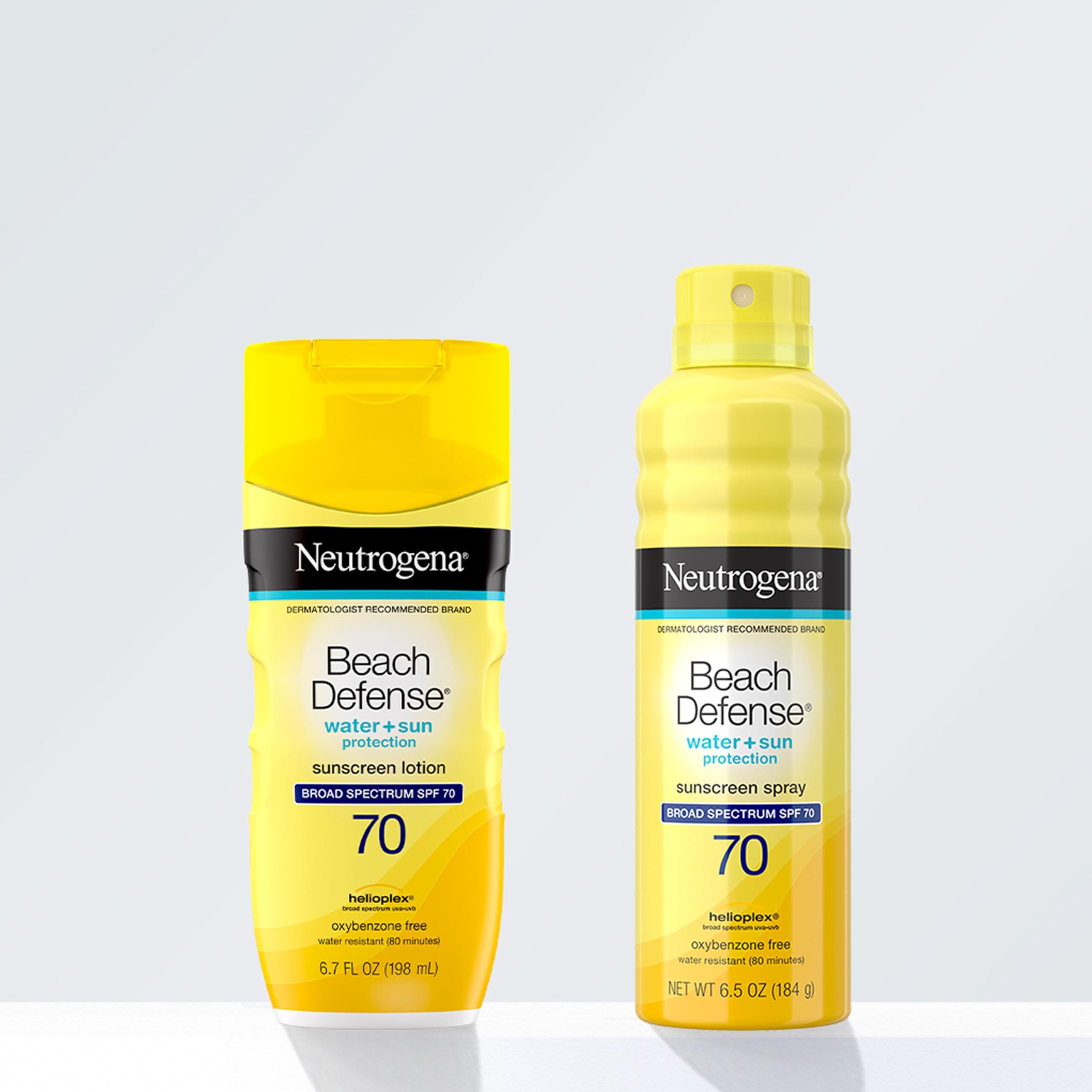 Neutrogena Beach Defense Sunscreen Spray Broad Spectrum SPF 70, 6.5 Oz, Water Resistant, Fast Absorbing, Oxybenzone Free, Lightweight Sun Protection, Face and Body Sunscreen - Image 7