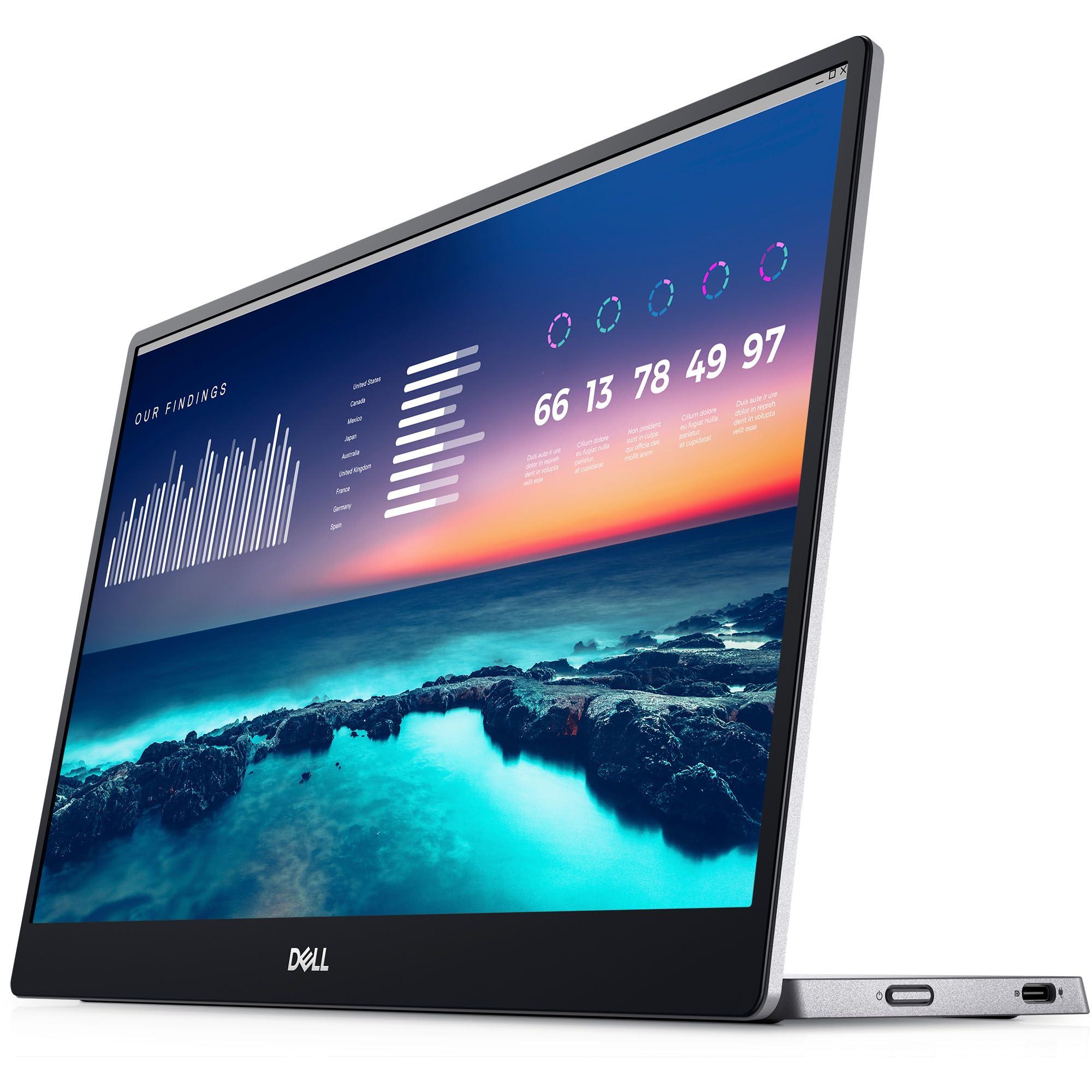 Dell 14 Portable Monitor - P1424H - 14-inch Full HD (1080p) 1920 x 1080, IPS Panel, USB-C connectivity, Comfortview, 3-Year Advanced Exchange Service - Silver