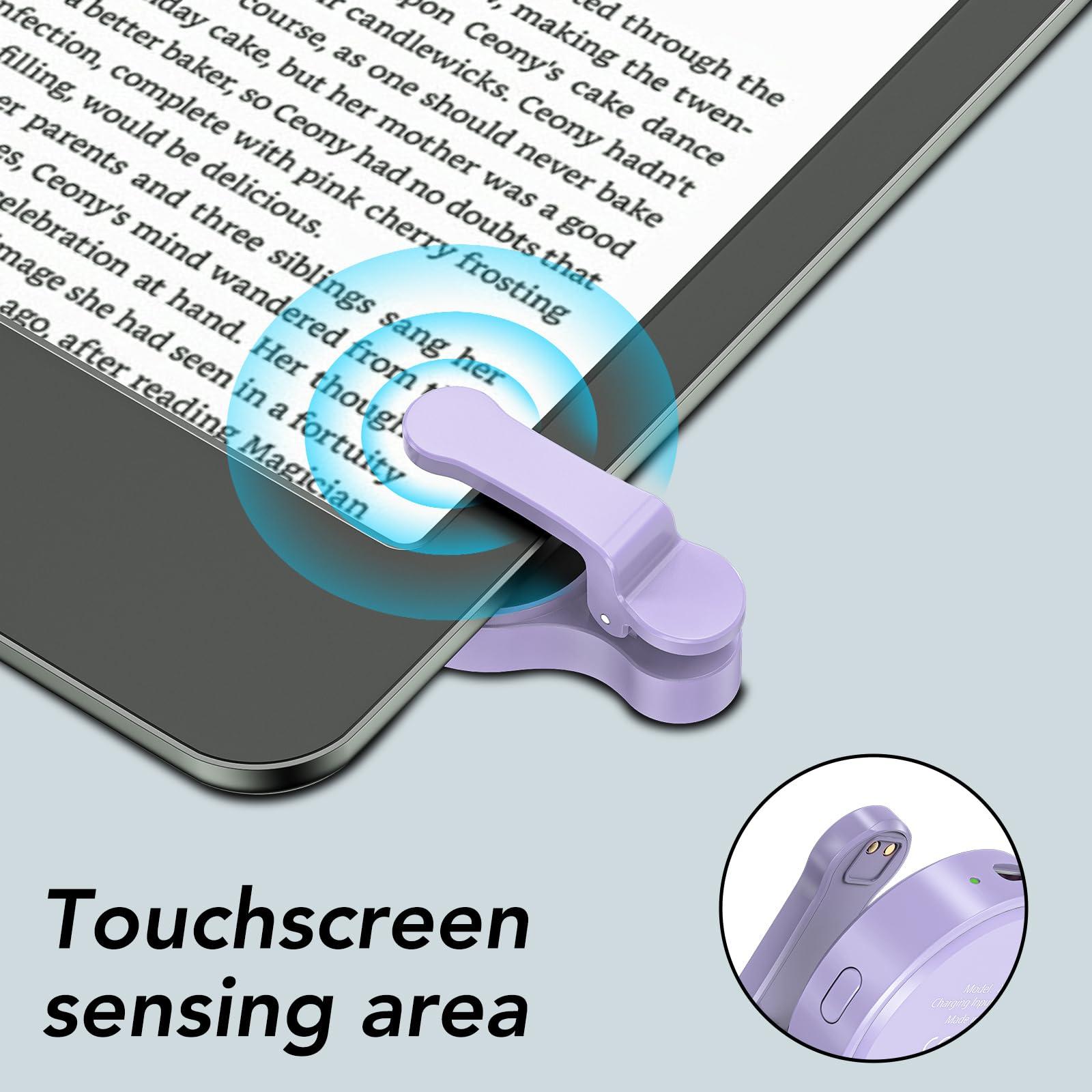 Remote Control Page Turner for Kindle Paperwhite Oasis Kobo eReaders,Kindle Clicker Page Turner Accessories for iPhone,iPad, Android Tablets Reading Novels,Camera Video Record&Shutter Selfie (Purple) - Image 2