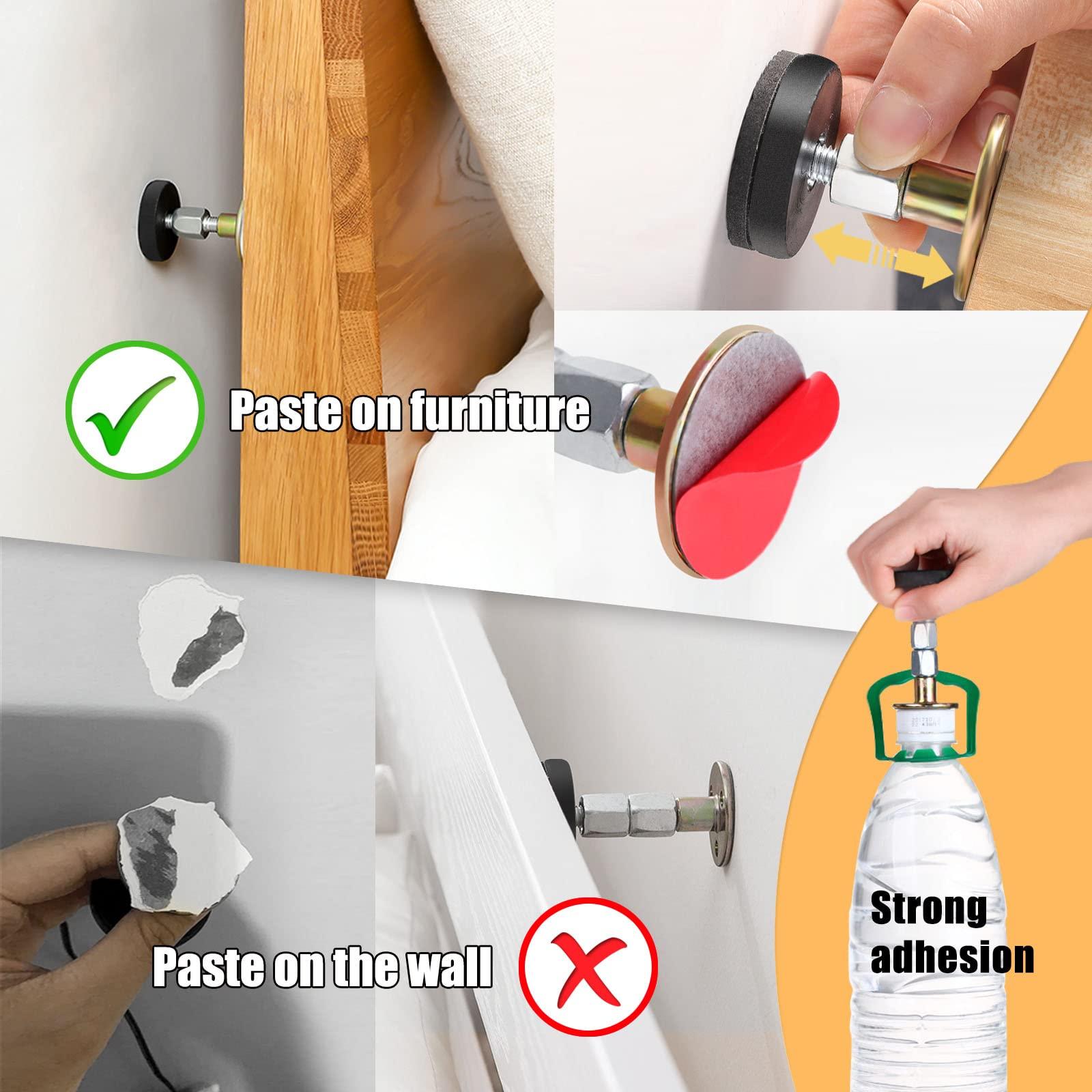 SPEETH 4 Pack Headboard Stoppers, Adjustable Bed Noise Stopper for Wall, Bed Frame Post Anti-Shake Tool, Head Board Stabilizer Pad Support Bumper Guards, Threaded Fixer Keep from Squeaking, 30-105mm - Image 3