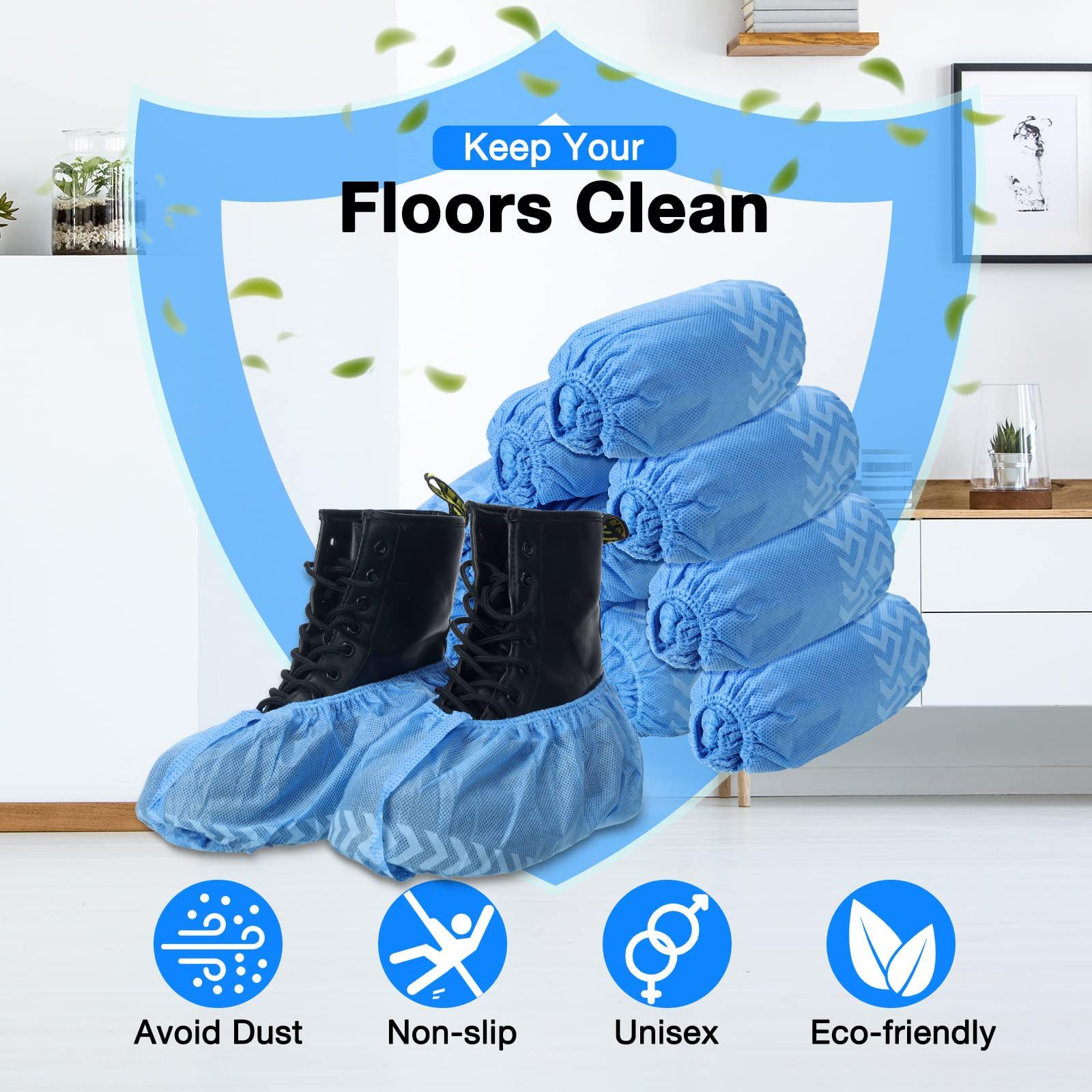 Jeere 600 Packs Disposable Boot Shoe Covers Non Slip Thick Extra Booties for Shoes Covers Durable for Men Women (Blue) - Image 5