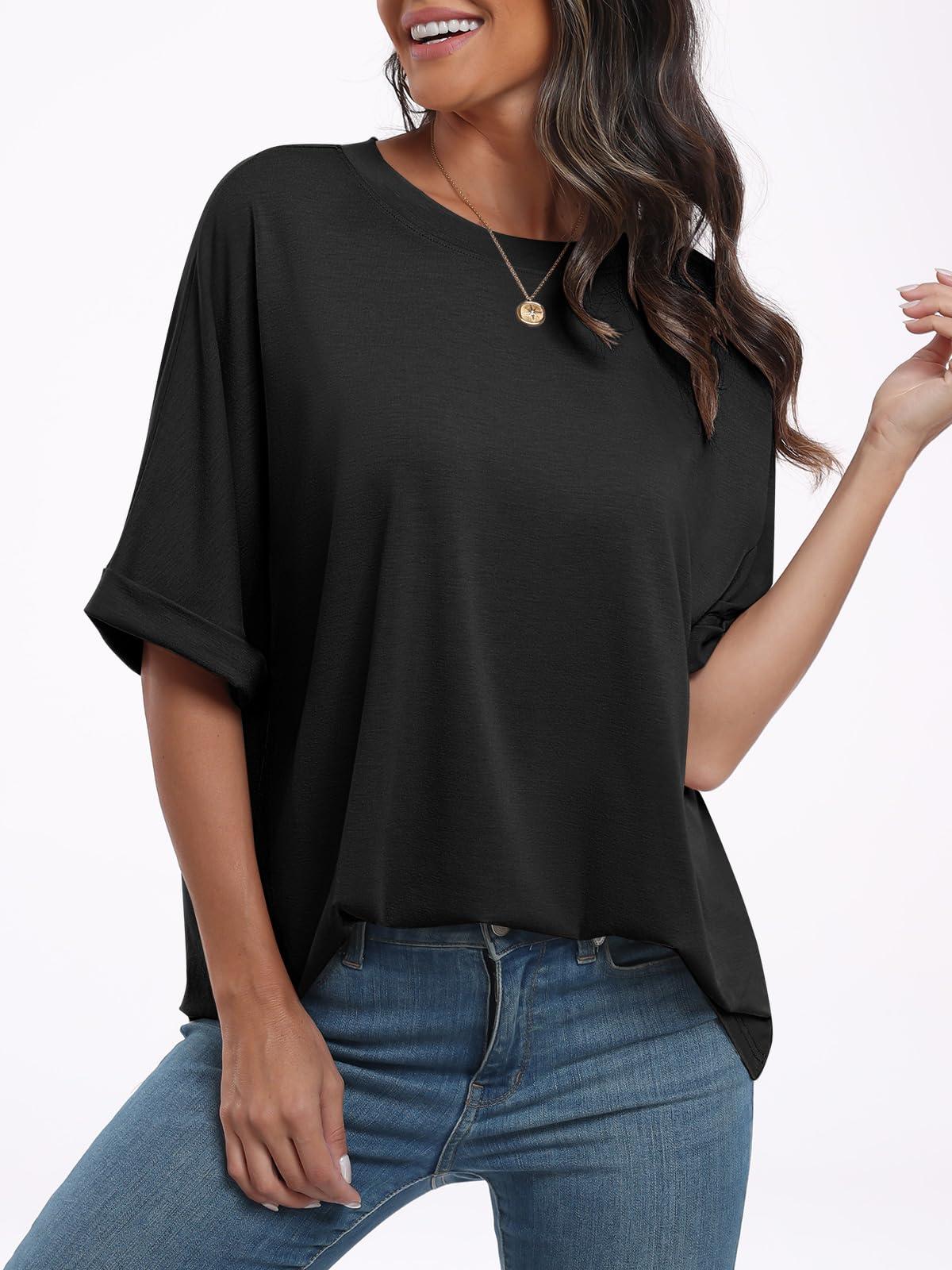 ANRABESS Womens Tops Oversized T Shirts Short Sleeve Crewneck Summer Casual Loose Basic Tee Shirt 2025 Trendy Fashion Clothes - Image 6