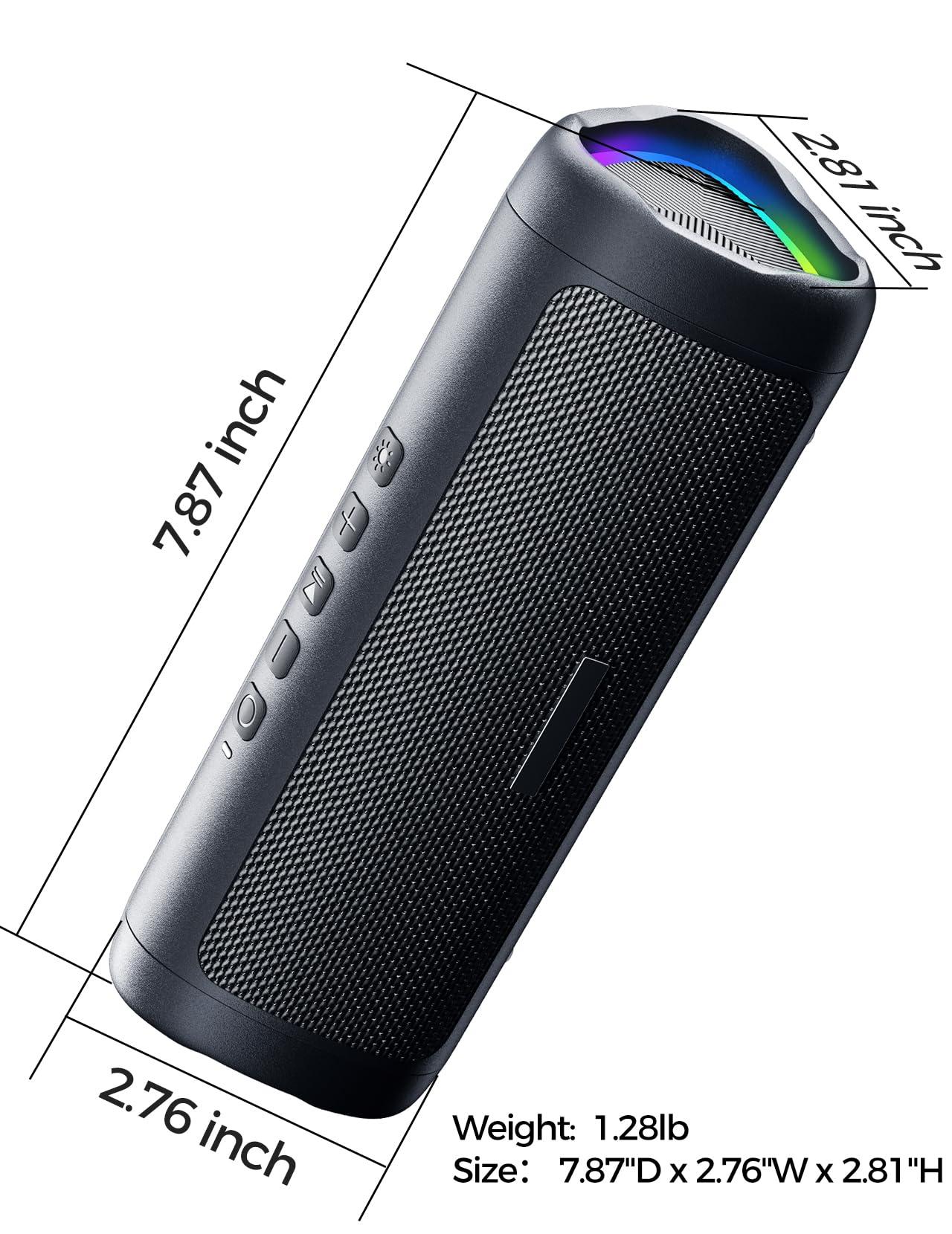 Bluetooth Speaker with HD Sound, Portable Wireless, IPX5 Waterproof, Up to 20H Playtime, TWS Pairing, BT5.3, for Home/Party/Outdoor/Beach, Electronic Gadgets, Birthday Gift (Black) - Image 8
