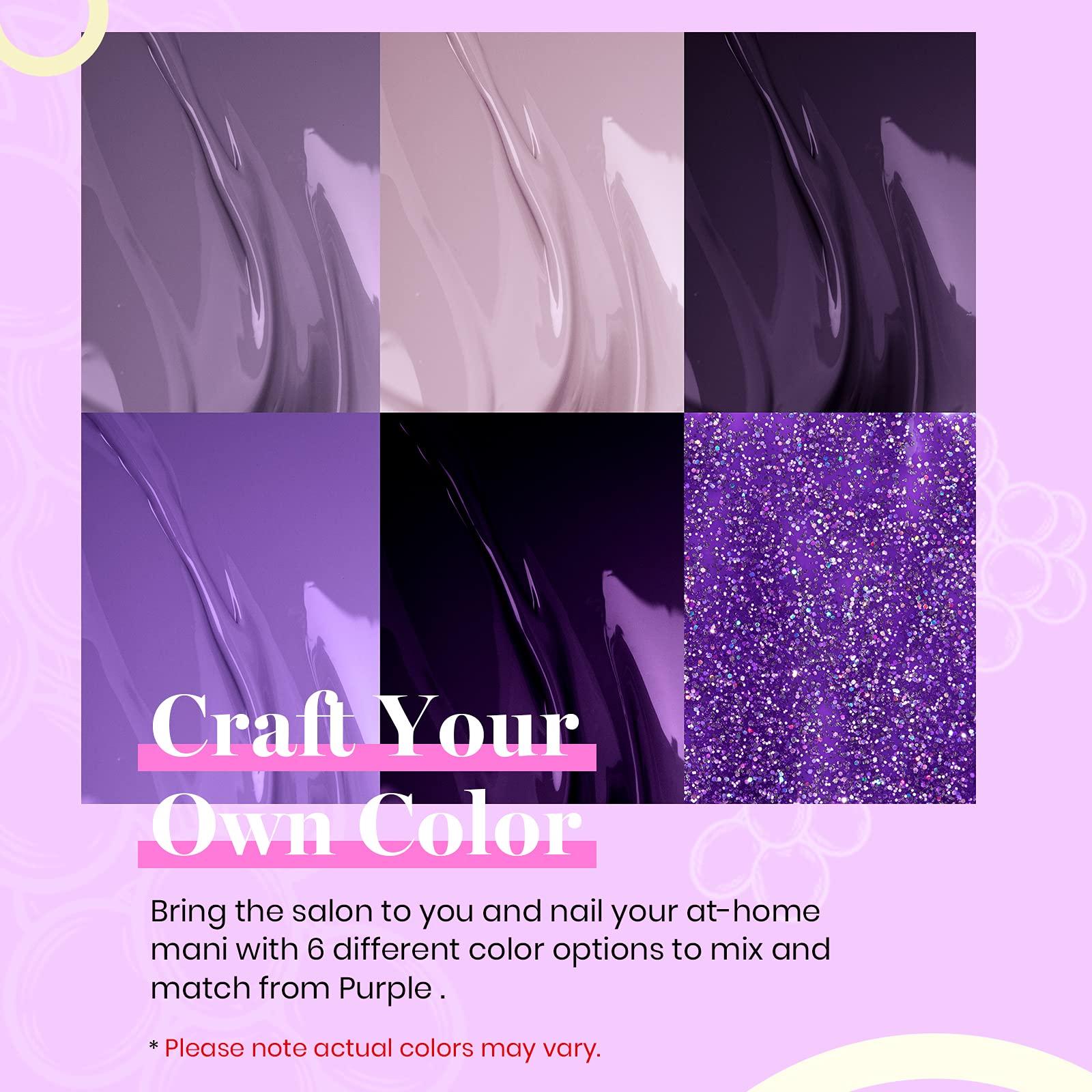 Beetles Purple Gel Nail Polish Set, 6 Colors Pastel Purple Gel Polish Glitter Pink lavender Nail Polish Soak Off U v LED Gel Nail Kit Diy Nail Art Manicure at Home Gifts for Women - Image 5