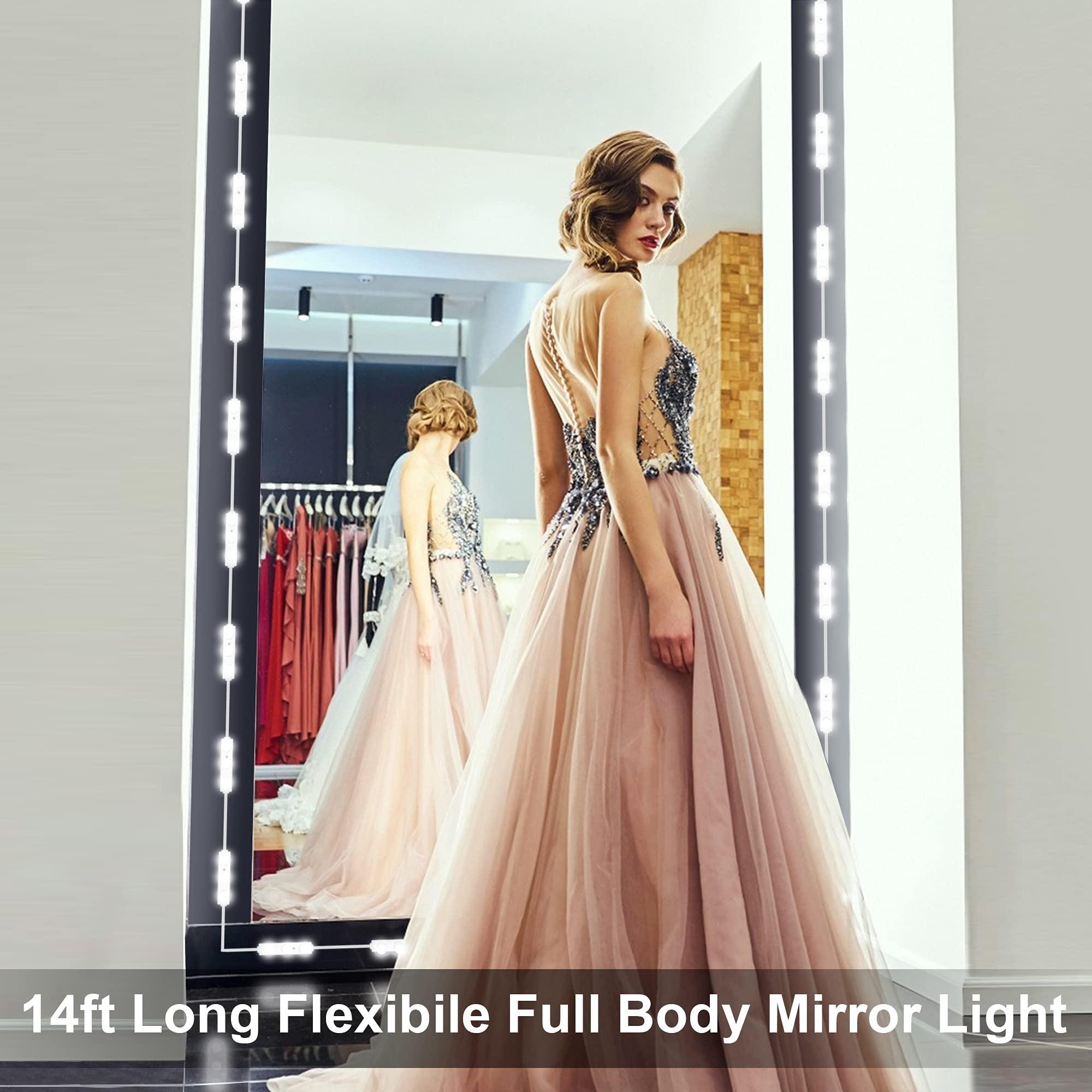 LPHUMEX Hollywood Glam Led Vanity Lights Kit, 14ft Dimmable Mirror Lights, Full Body & Bathroom Lighting, Plug in Floor Light with Power Supply (Mirror not Inlcuded) - Image 3