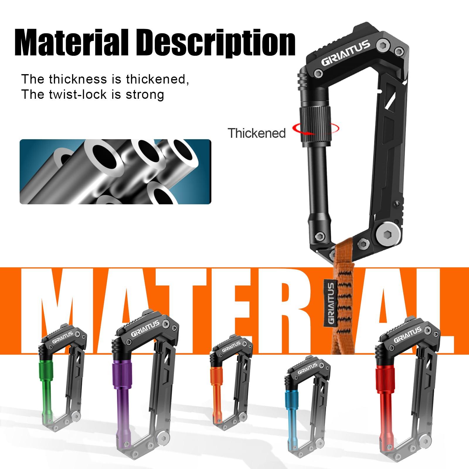 Carabiner Multitool 8-in-1 EDC Carabiners Pocket Knife, Serrated Knife, Rope Cutter, Screwdriver, Can Bottle Opener, Ruler, Survival Gear for Camping Climbing, Christmas Gifts for Men Women (Black) - Image 7