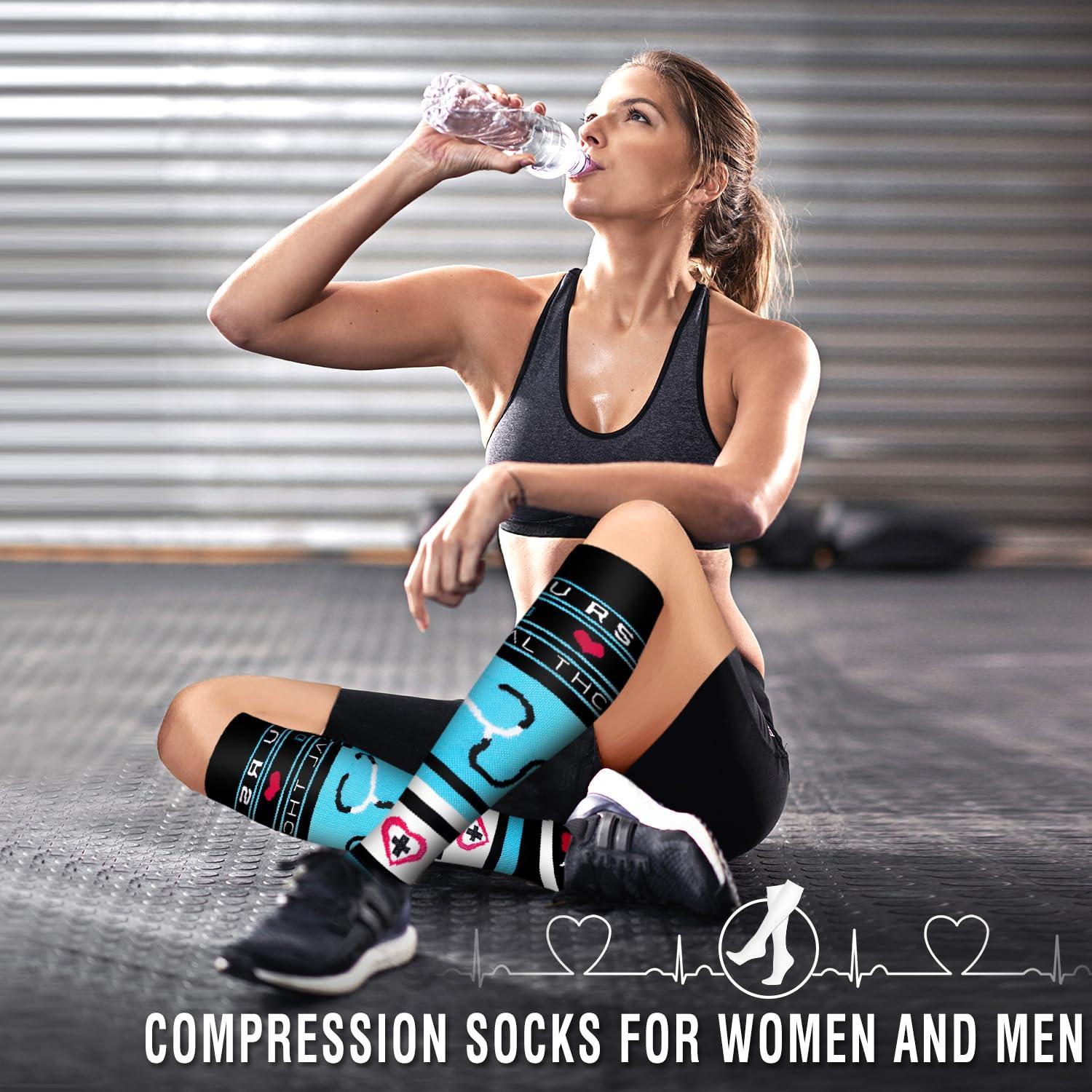 Bluemaple 6 Pack Copper Compression Socks for Women and Men Circulation-Best Support for Medical, Running,Nursing,Athletic - Image 2