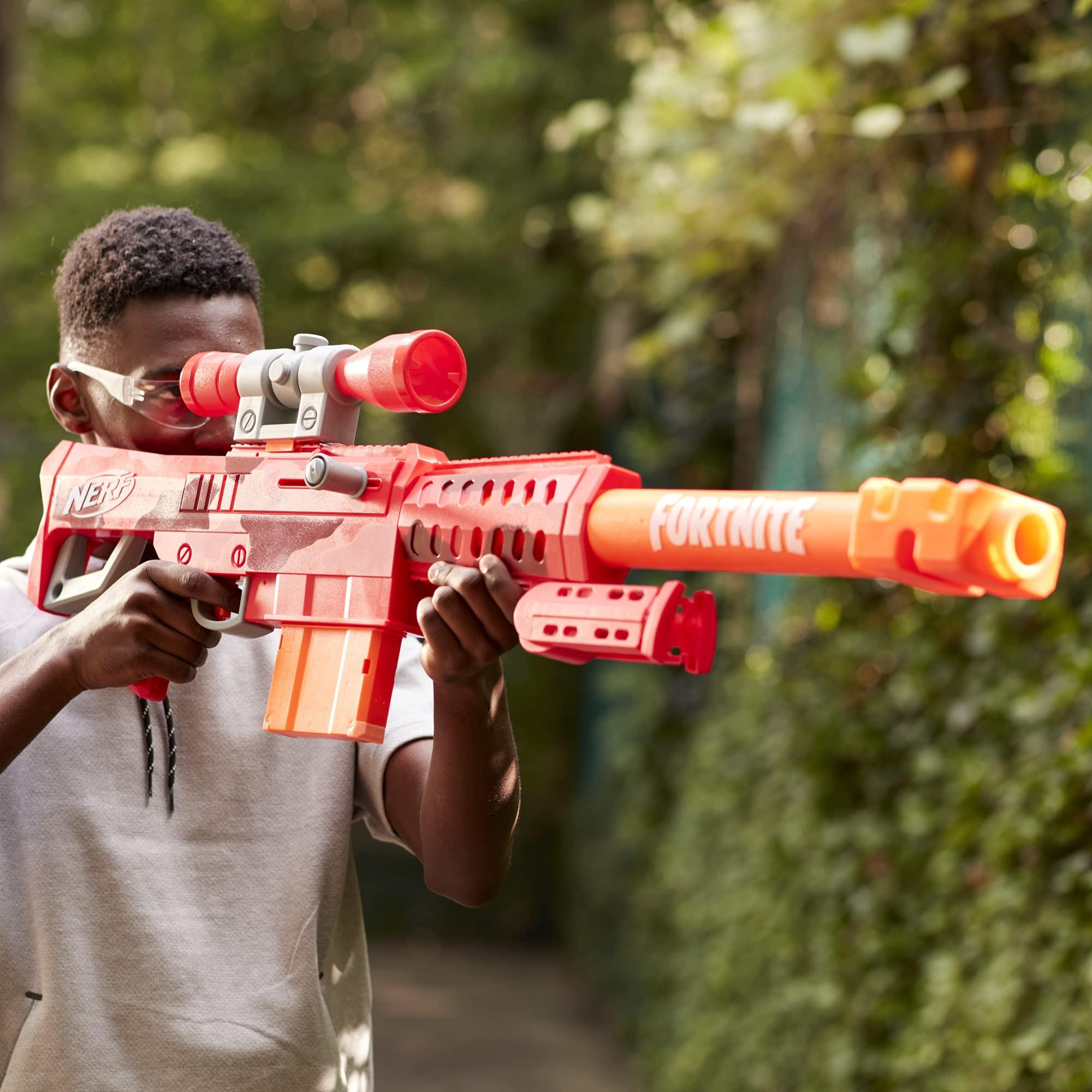 NERF Fortnite Heavy SR Blaster Scope, Big Blaster, 6 Mega Darts, 6-Dart Clip, Kids Toy Foam Blasters, Fortnite Toys for Boys and Girls - Image 7