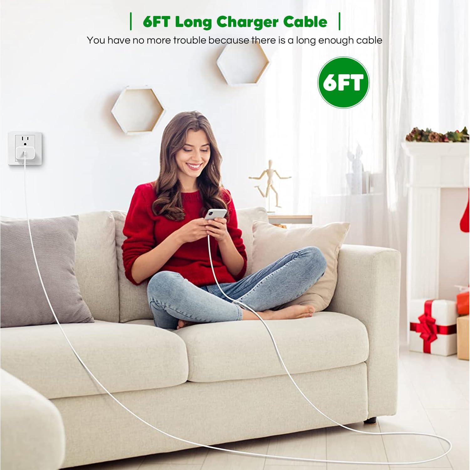 Fast Charger iPhone,【Apple MFi Certified】iPhone Charger Fast Charging Super Quick Type C Wall Charger Block Adapter 6FT USB C Lightning Cables Cord for iPhone 14/14 Plus/13 Pro Max/12/11/X/XR/SE,iPad - Image 7