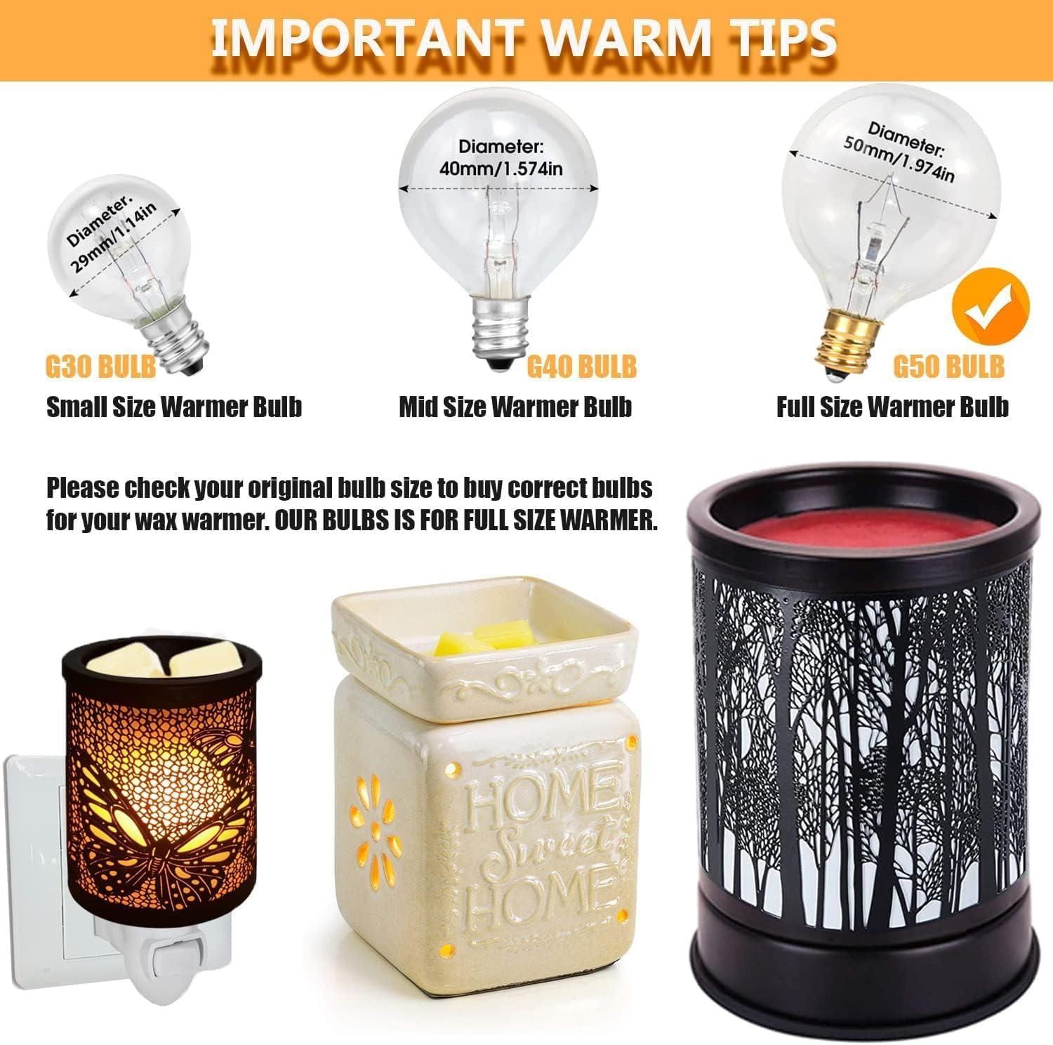 SerBion 25 Watt Wax Warmer Bulbs, Light Bulbs for Full Size Scentsy Warmer, 6 Packs E12 Base Type G Bulb, Dimmable, Warm White, 120V G16 1/2 Bulbs for Candle Lamp - Image 7