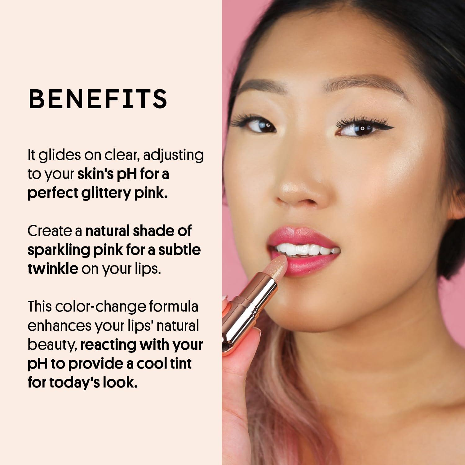 Winky Lux Glimmer Balm, pH Lip Balm, Color Changing Lipstick and Tinted Lip Balm, Vegan & Cruelty Free, Hydrate & Plump, Pink Shimmer Lipstick, Rose - Image 3