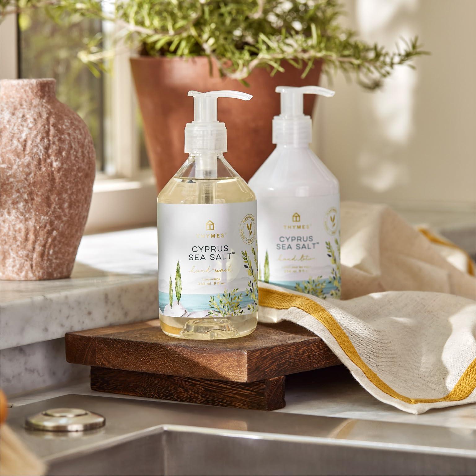 Thymes Moisturizing Hand Lotion for Dry Skin - Moisturizer for Beauty and Personal Care - Luxury Hand Lotion for Women & Men with Shea Butter & Aloe Vera (Cyprus Sea Salt, 9 fl oz) - Image 4