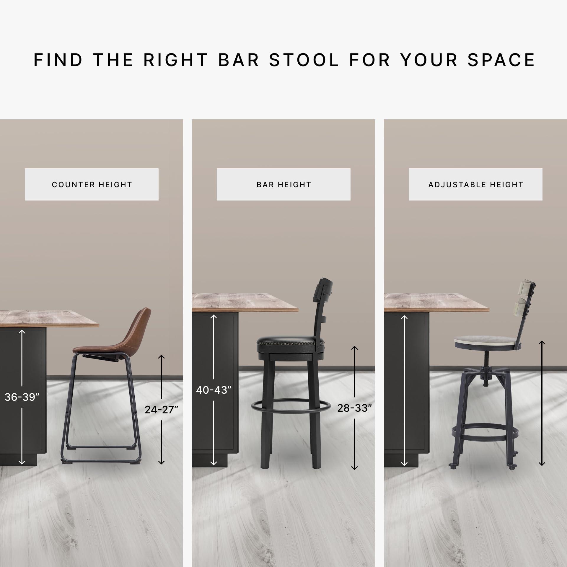 Signature Design by Ashley Valebeck Rustic Farmhouse 24.5” Counter Height Swivel Bar Stool, Brown - Image 10
