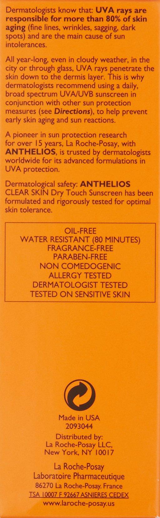 La Roche-Posay Anthelios Clear Skin Sunscreen Dry Touch SPF 60, Oil Free Sunscreen For Face, Oil Absorbing, Broad Spectrum SPF + Antioxidants, Non-Greasy, Oxybenzone Free, Travel Size - Image 9