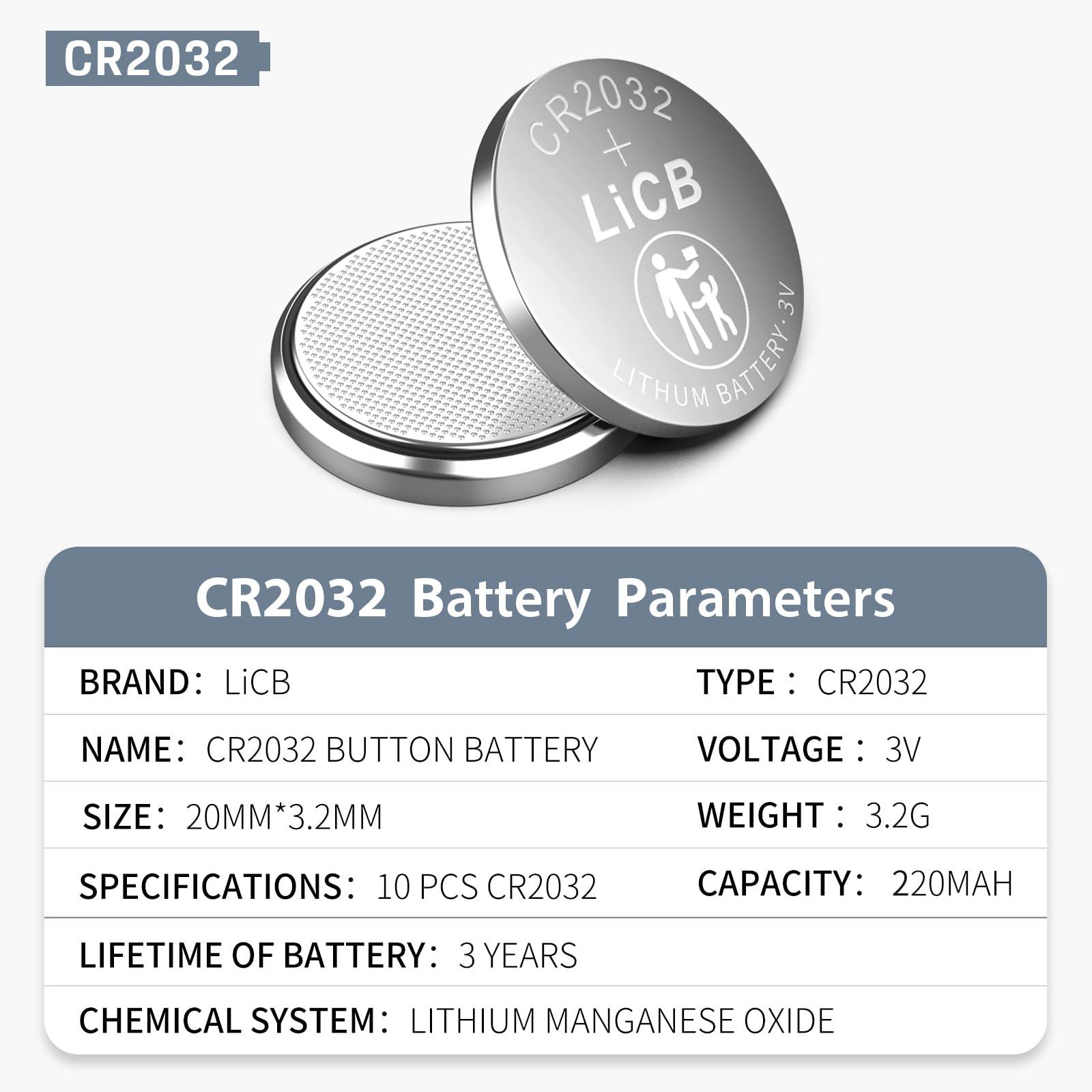 LiCB CR2032 Battery,Long-Lasting & High Capacity CR 2032 3V Coin & Button Cell Lithium Batteries with Adaptive Power and Superior Safety (20-Pack) - Image 2