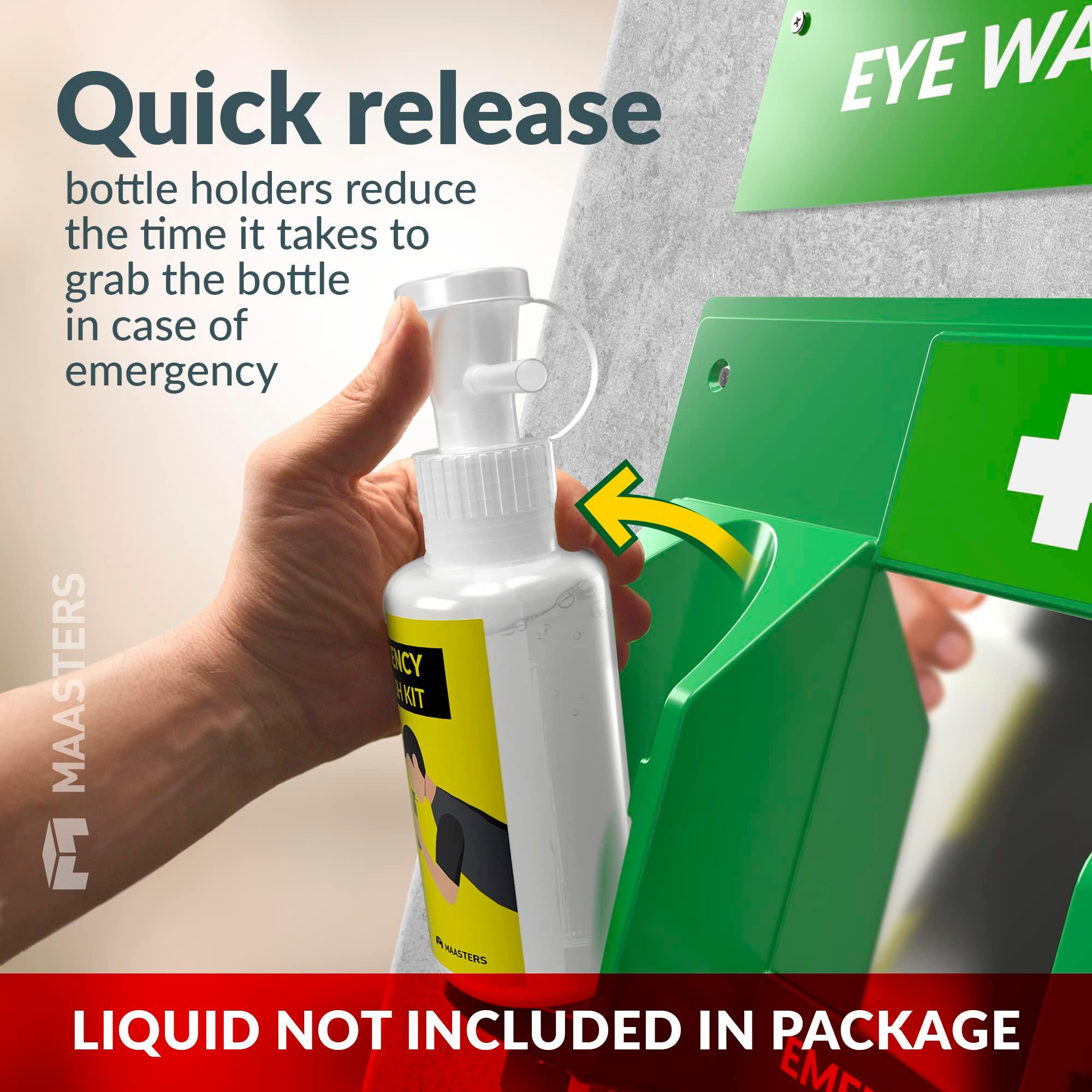 MAASTERS BPA Free Portable Eye Wash Station OSHA Approved - Wall-Mounted First Aid Eye Wash Kit w/Mirror & 2X 16oz Empty Bottles - No Eye Wash Solution Included - Emergency Eyewash - Set of 1 - Image 8