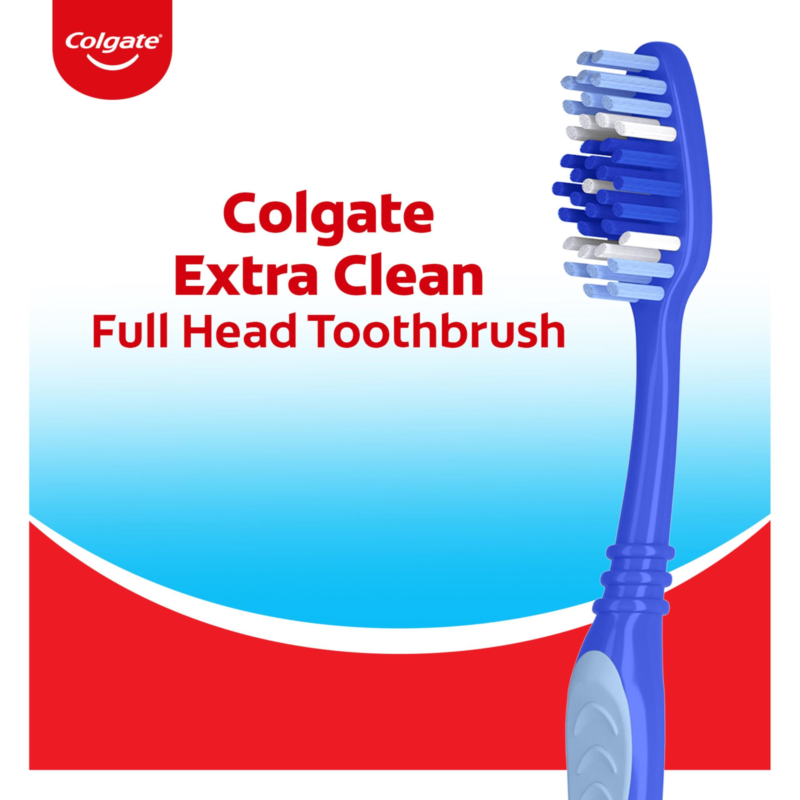Colgate Extra Clean Toothbrush, Medium Bulk Toothbrush Pack, Adult Medium Bristle Toothbrushes with Ergonomic Handle and Circular Cleaning Bristles, Helps Remove Surface Stains, 6 Pack - Image 2
