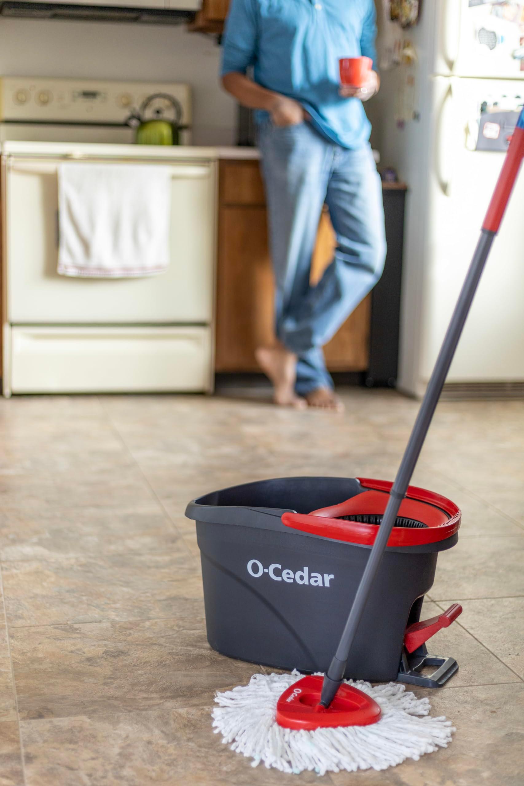O-Cedar Easywring Microfiber Spin Mop & Bucket Floor Cleaning System with 4 Extra Refills - Image 22