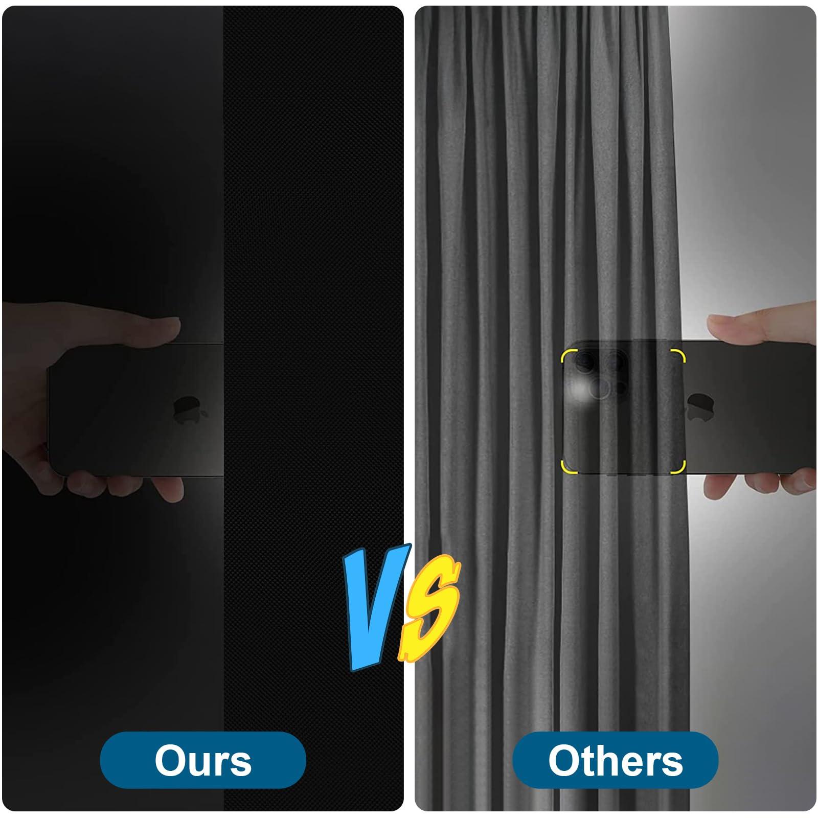 100% Blackout Curtains for Bedroom, Portable DIY Window Blinds, No Drill Window Shades & Blackout Blinds with Stickers & Tabs for Travel, Dorm Room, Media Room (118" x 57") - Image 5