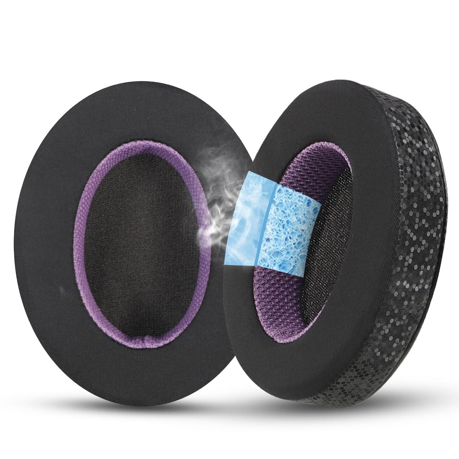 Jomwag Magic Ice Gel Replacement Earpads for Sony WH-1000XM4 – Black/Purple Cooling Cushions