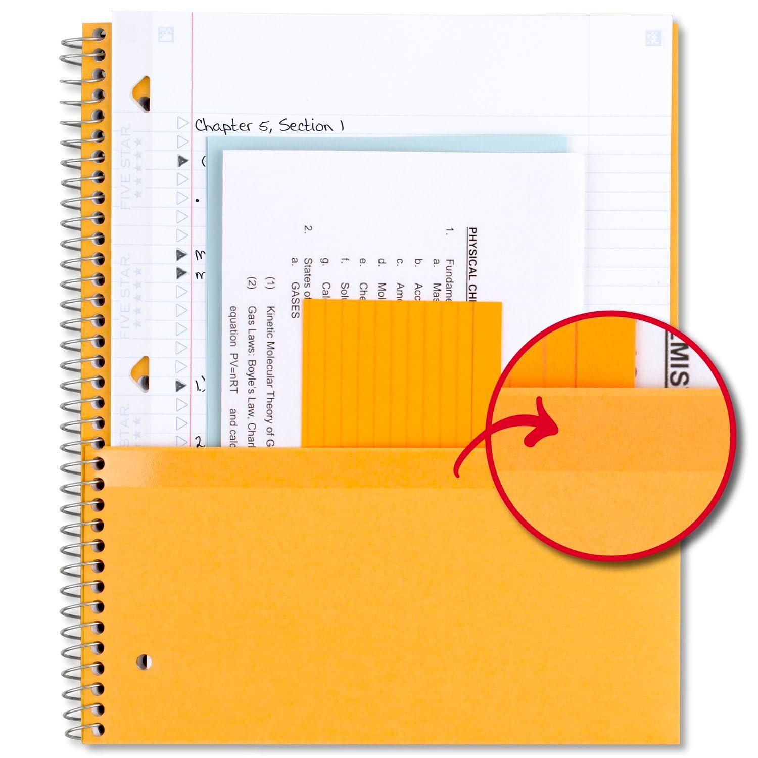 Five Star Spiral Notebook + Study App, 5 Subject, College Ruled Paper, 8-1/2" x 11", 200 Sheets, Fights Ink Bleed, Water Resistant Cover, Black (72081) - Image 5