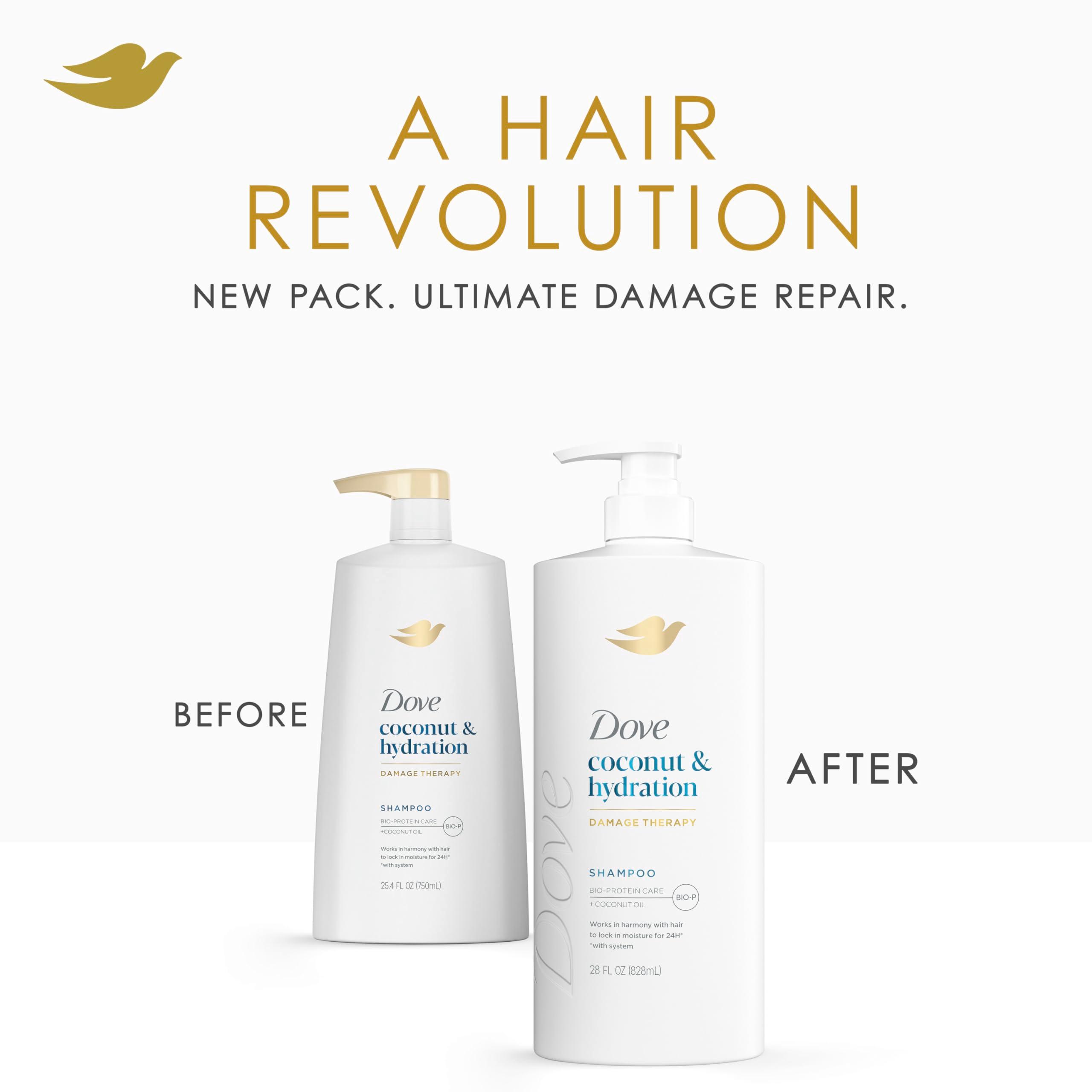 Dove Shampoo Coconut & Hydration for Dry Hair with Bio-Protein Care Technology and Coconut Oil 28 Fl Oz - Image 4