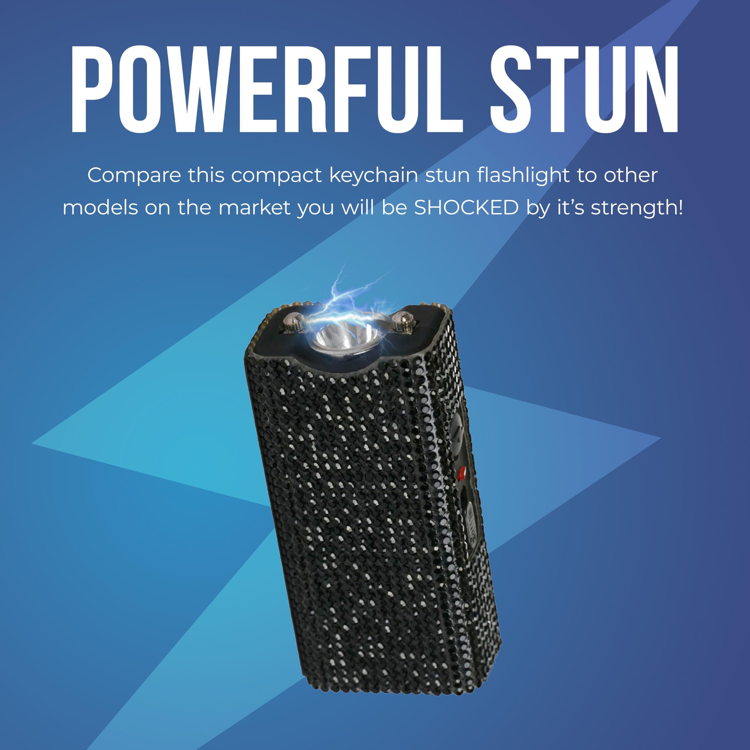 Streetwise Rhinestun Keychain Stun Gun – Compact Rechargeable Stun Gun Flashlight with Rhinestone Grip, Holster, and Keyring for Women’s Self Defense and Personal Protection - Image 7