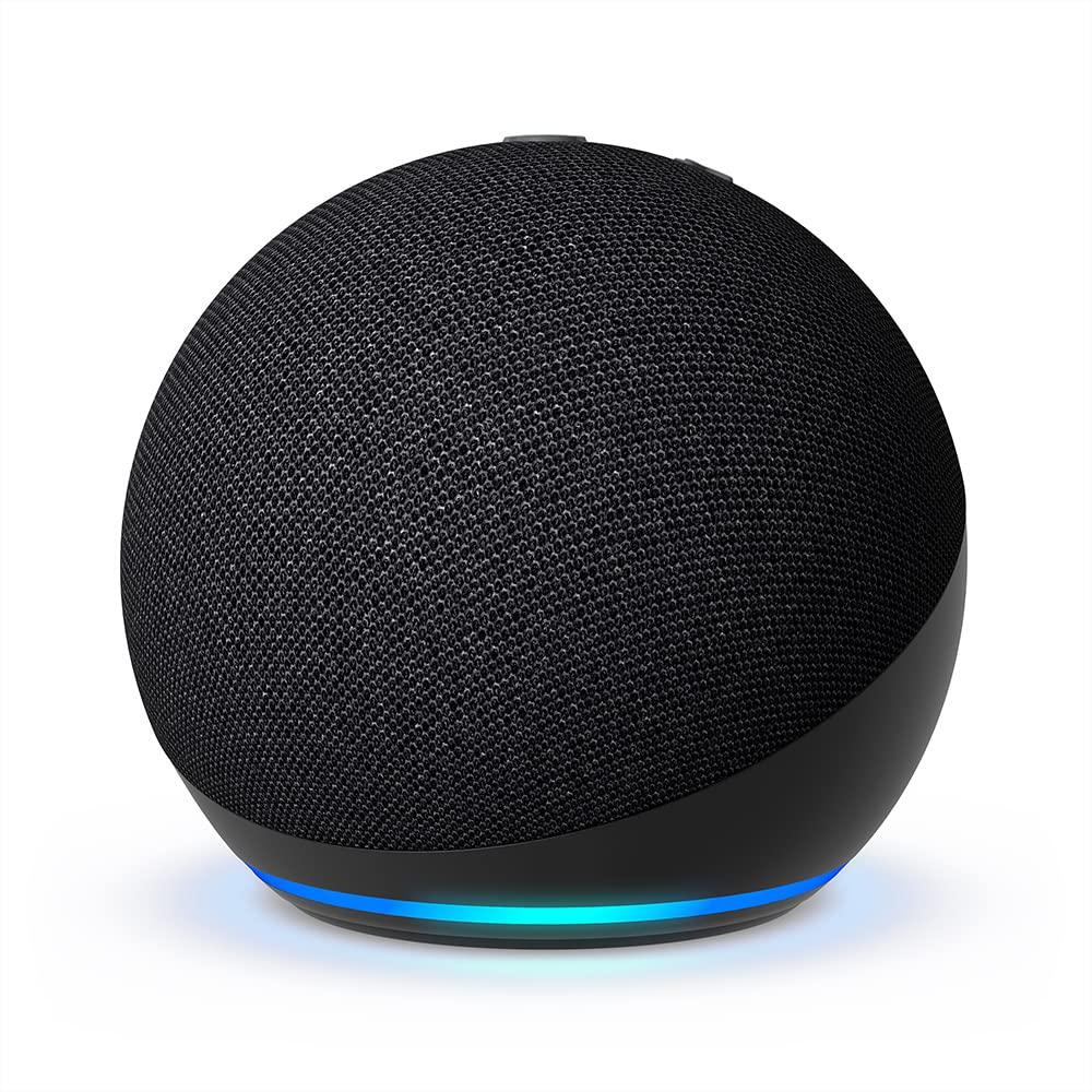 Echo Dot (5th Gen, 2022 release) | International Version with EU Power Adaptor | Smart speaker with Alexa | Charcoal