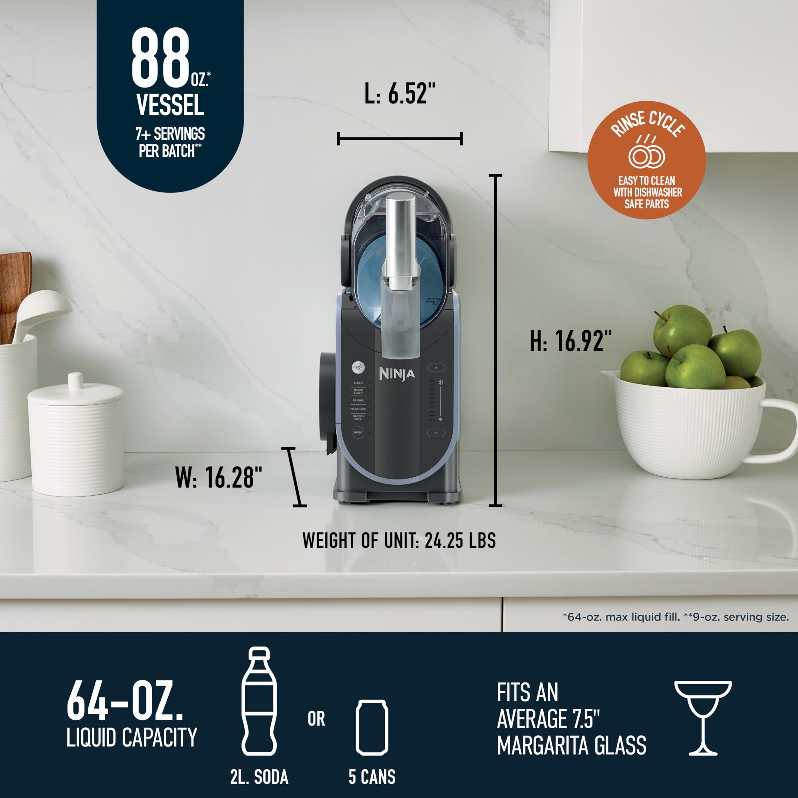 Ninja SLUSHi with RapidChill Technology, 88 oz. Frozen Drink & Slushie Machine, 5 Preset Programs, Margaritas, Frappés, and More, Premium Accents, Black, FS301 - Image 3