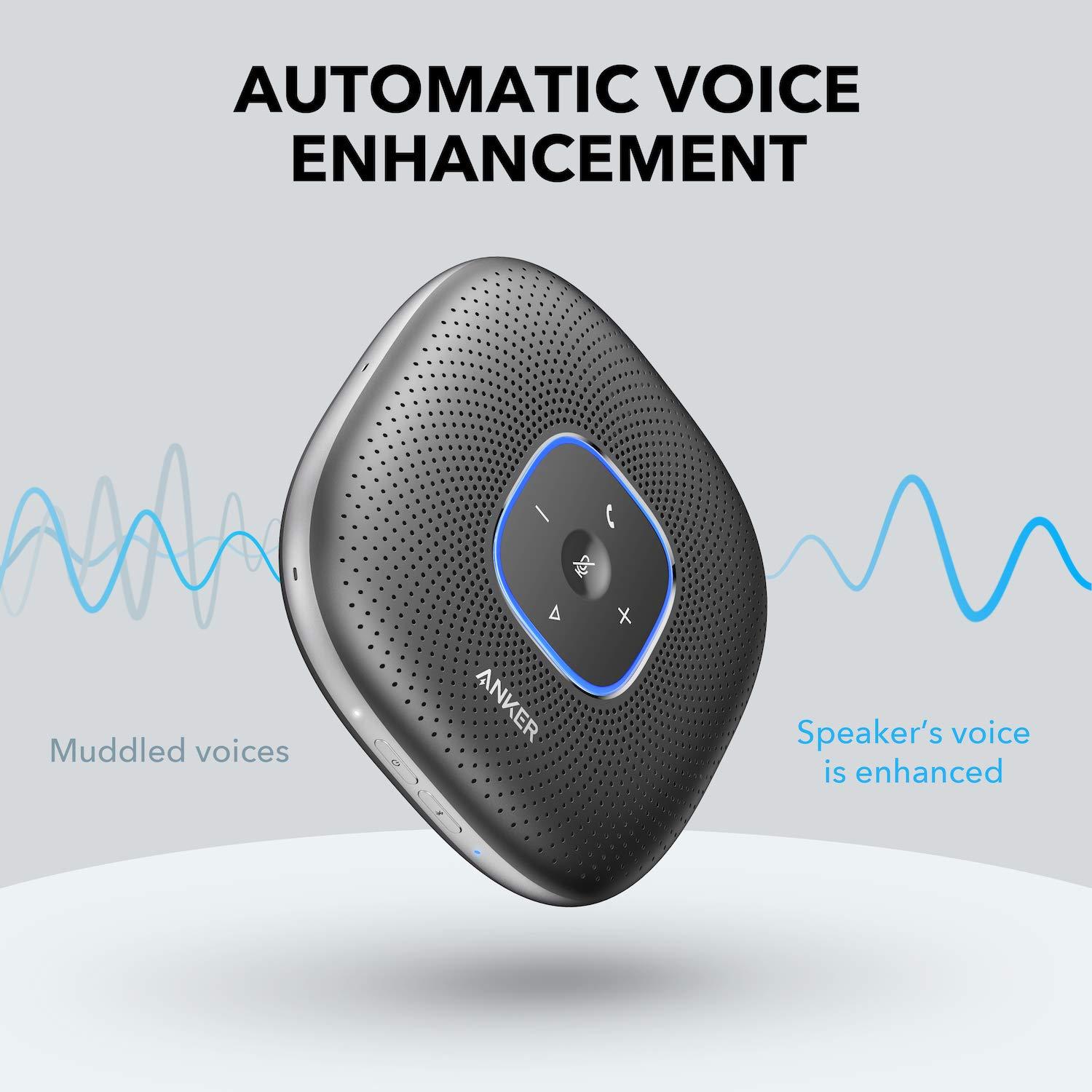 Anker PowerConf Speakerphone, Zoom Certified Conference Speaker with 6 Mics, 360° Enhanced Voice Pickup, 24H Call Time, Bluetooth 5.3, USB C, Compatible with Leading Platforms for Personal Workspaces - Image 3
