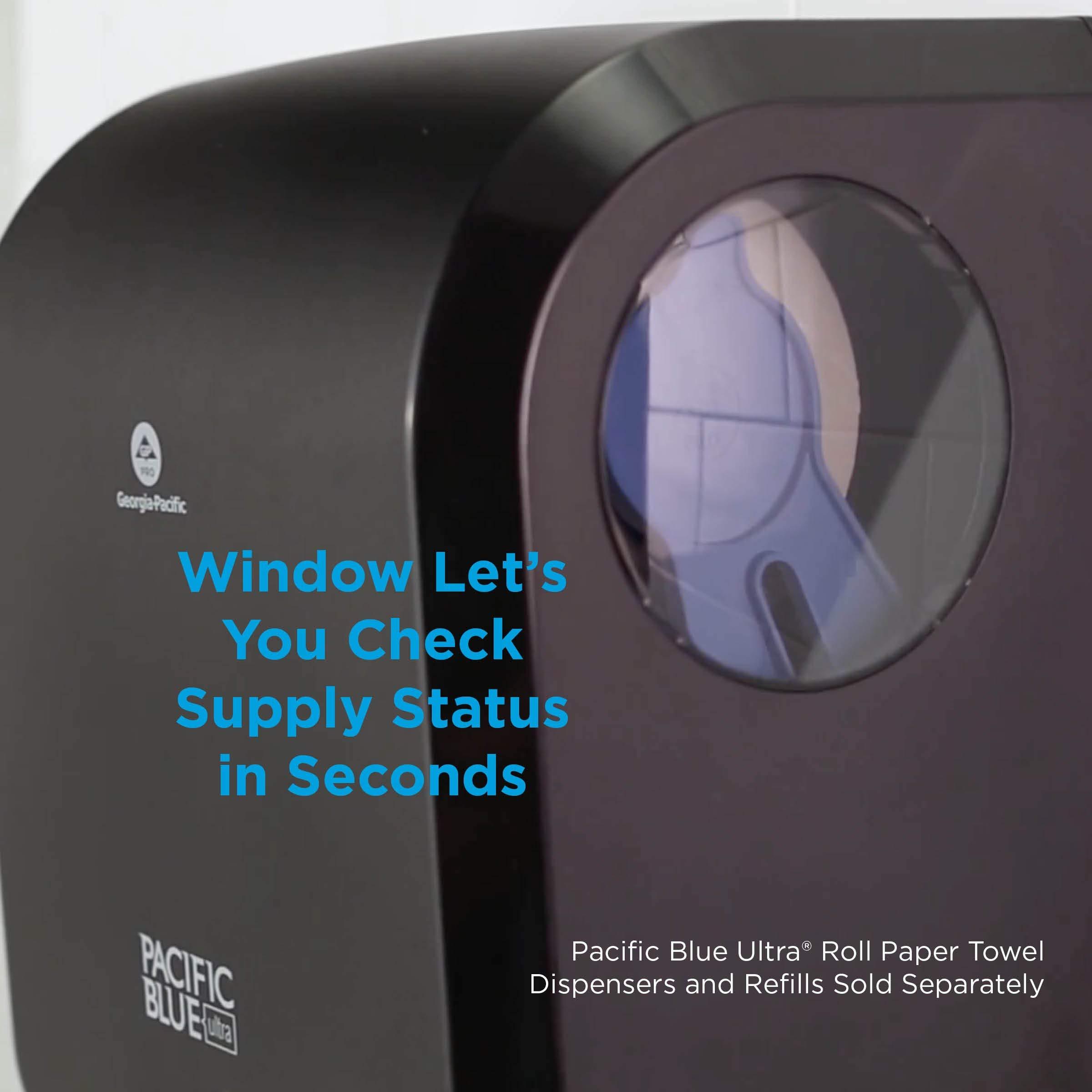 Pacific Blue Ultra 8" High-Capacity Automated Touchless Paper Towel Dispenser by GP PRO (Georgia-Pacific); Black; 59590; 12.9" W x 9" D x 16" H; 1 Dispenser - Image 8