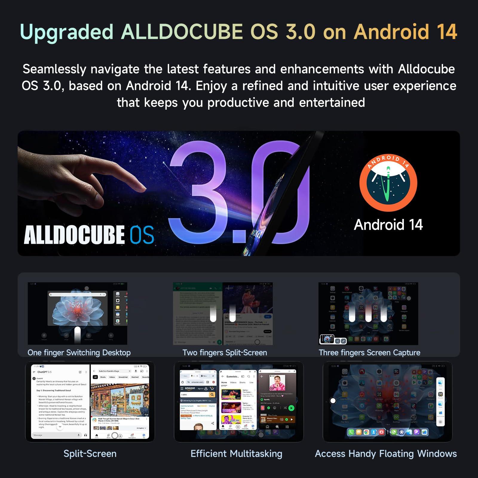 ALLDOCUBE Android 14 Tablet, 8.4 inch Helio G99 iPlay 60 Mini Pro Tablet, 16GB RAM 256GB ROM 512GB Expandable, FHD 1920x1200 Display, Widevine L1, 6050mAh, 5MP/13MP Camera, 4G LTE Bluetooth 5.2 - Image 6