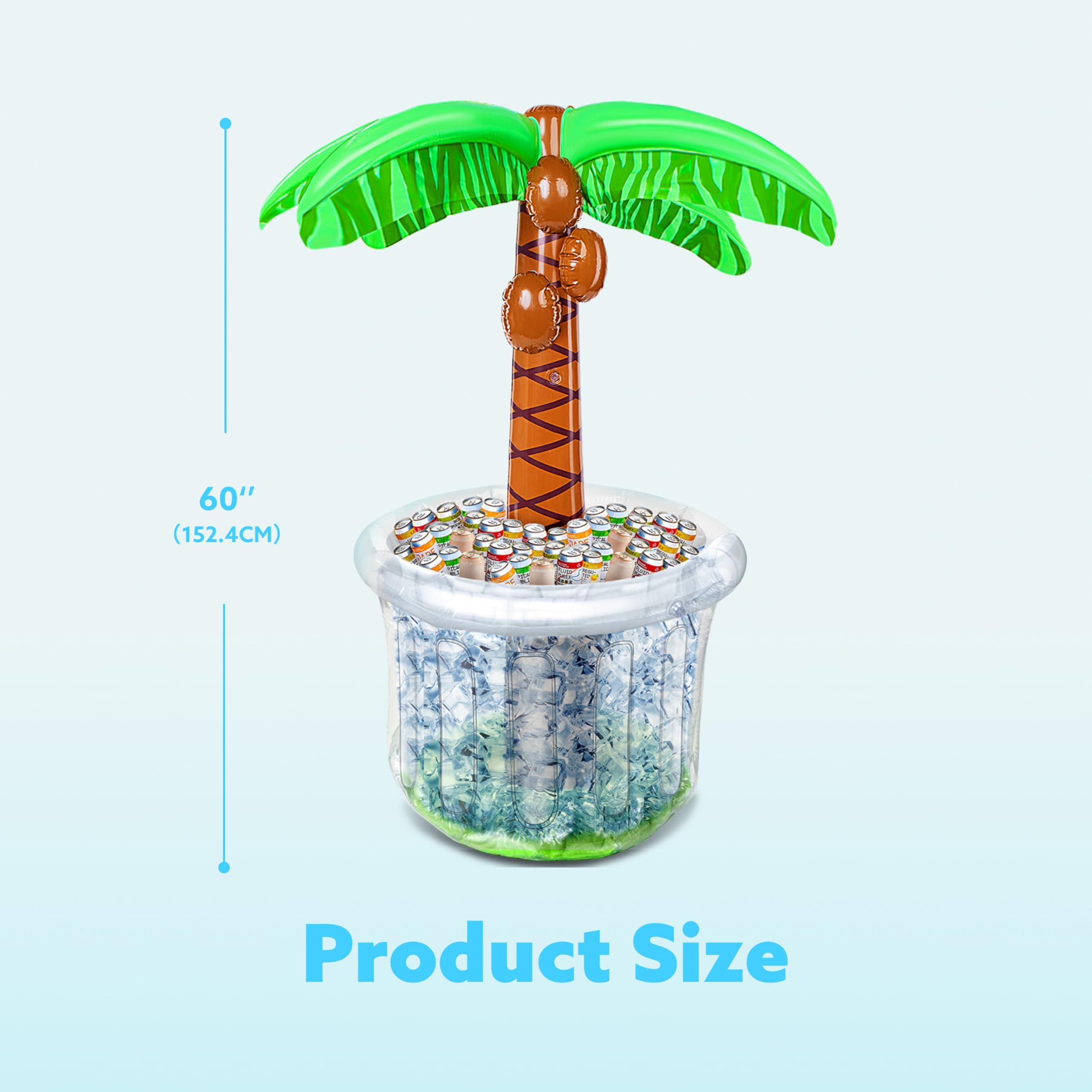 JOYIN 60" Inflatable Palm Tree Cooler, Beach Theme Decor, Pool Party Decorations, Luau Hawaiian Birthday Party Supplies, Ocean Jungle Tropical Themed Summer Outdoor Drink Cooler - Image 4