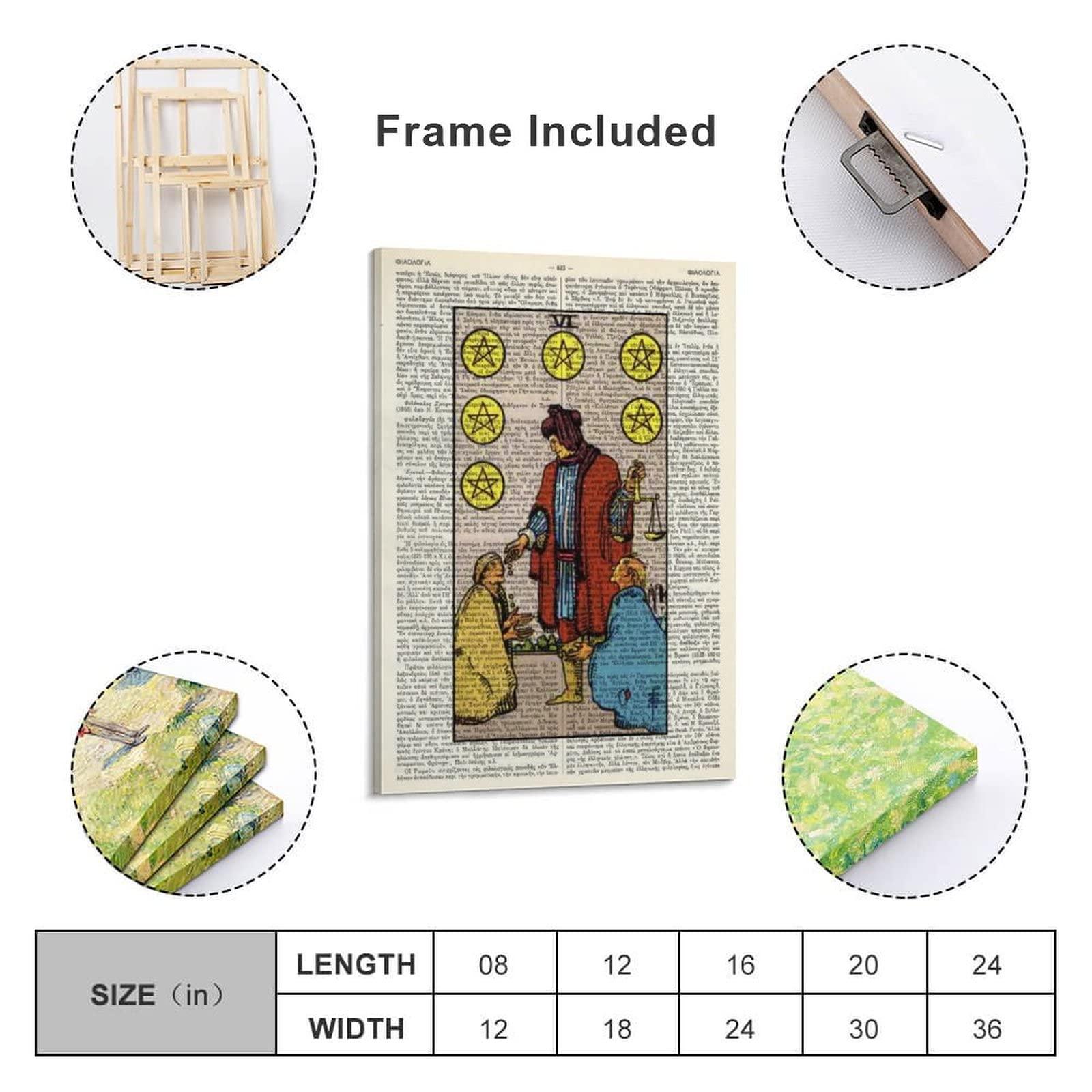 Six of Pentacles Tarot Art Print Poster Tarot Gift Minor Arcana Canvas Art Poster and Wall Art Picture Print Modern Family Bedroom Decor Posters 12x18inch(30x45cm) - Image 2