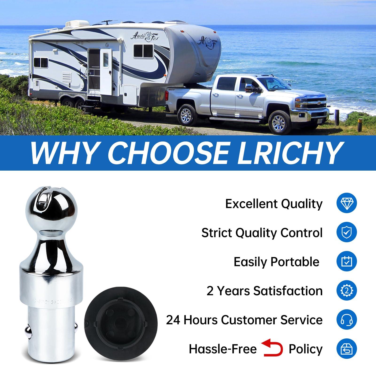Lrichy 60629 38k 2-5/16 Inch Puck System Gooseneck Hitch Ball for 2013-2025 Ford F250/350/450 & Dodge Ram 2500/3500, 2016-2025 Chevrolet Silverado 2500/3500 HD, GMC Sierra 2500/3500 HD Nissan Titan XD - Image 5