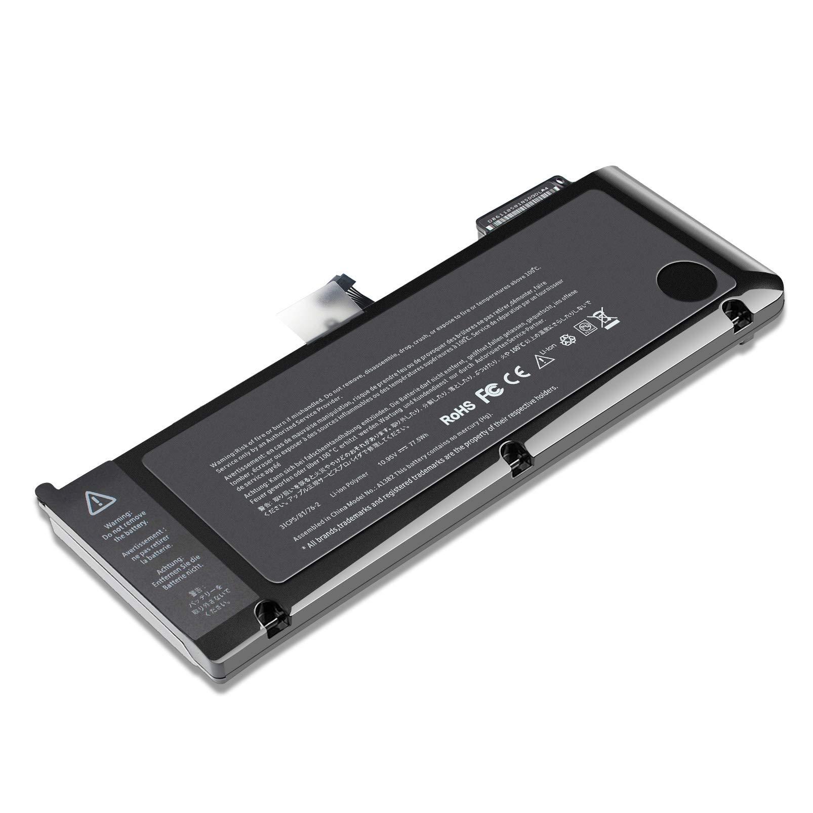AN·GWEL A1382 Laptop Battery for MacBook Pro 15 inch (only for Early/Late 2011, Mid 2012) A1286 MC721LL/A MC723LL/A 661-5844 020-7134-A[10.95V 77.5WH] - Image 3