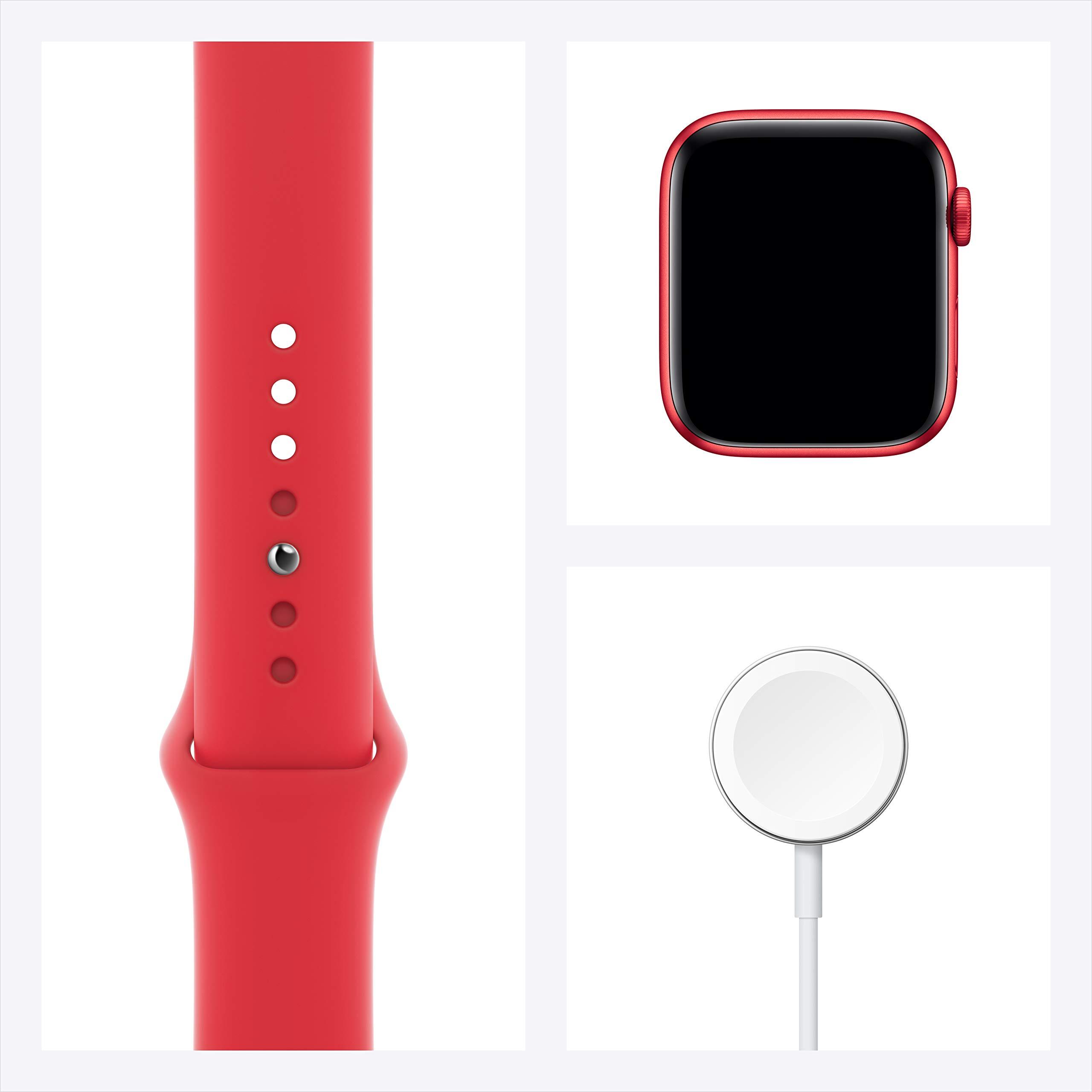 Apple Watch Series 6 (GPS, 44mm) - Red Aluminum Case with Red Sport Band (Renewed) - Image 2