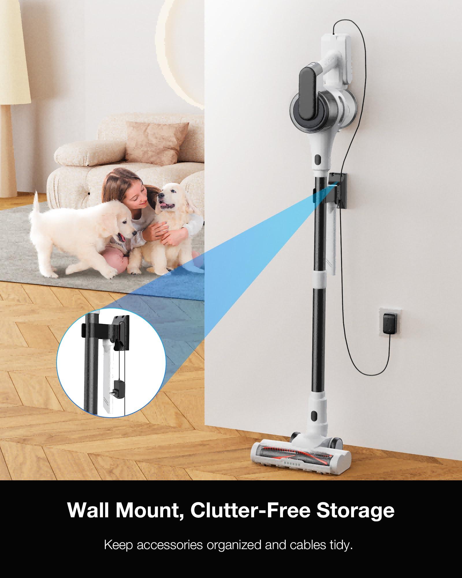 Cordless Stick Rechargeable Vacuum Cleaner, Lightweight, 55min Runtime, 9 in 1 Powerful Suction, Self Standing, Anti Tangle LED Headlight, Ideal for Carpets, Hardwood Floors, Pet Hair, and Home - Image 9