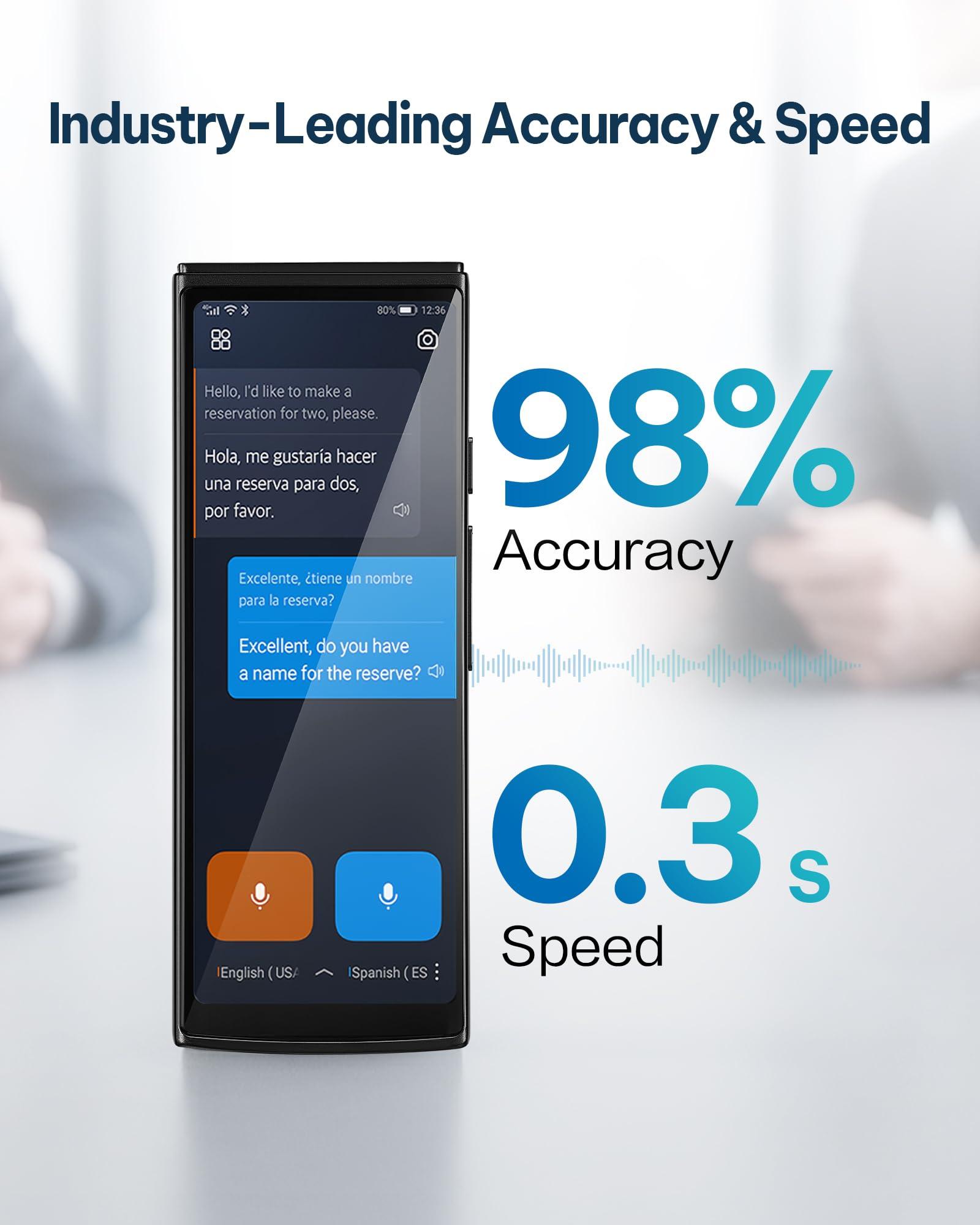 iFLYTEK Language Translator Device, Face-to-Face Bidirection Simultaneous Translation, 60 Languages and 18 Offline Packs, 2-Year Global Data, Instant Voice Translator for Travel, Learning, Business - Image 3