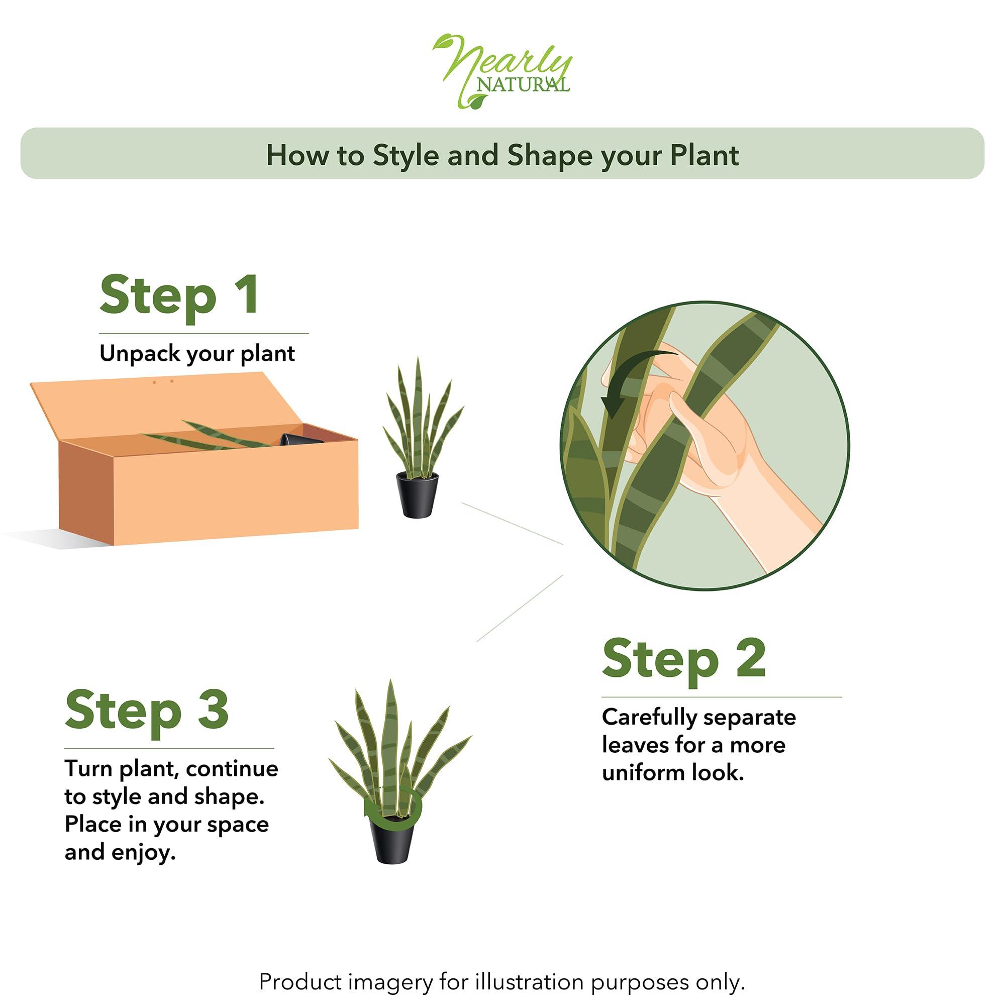 Nearly Natural, Green 4855 35in. Sansevieria with Black Planter - Image 4