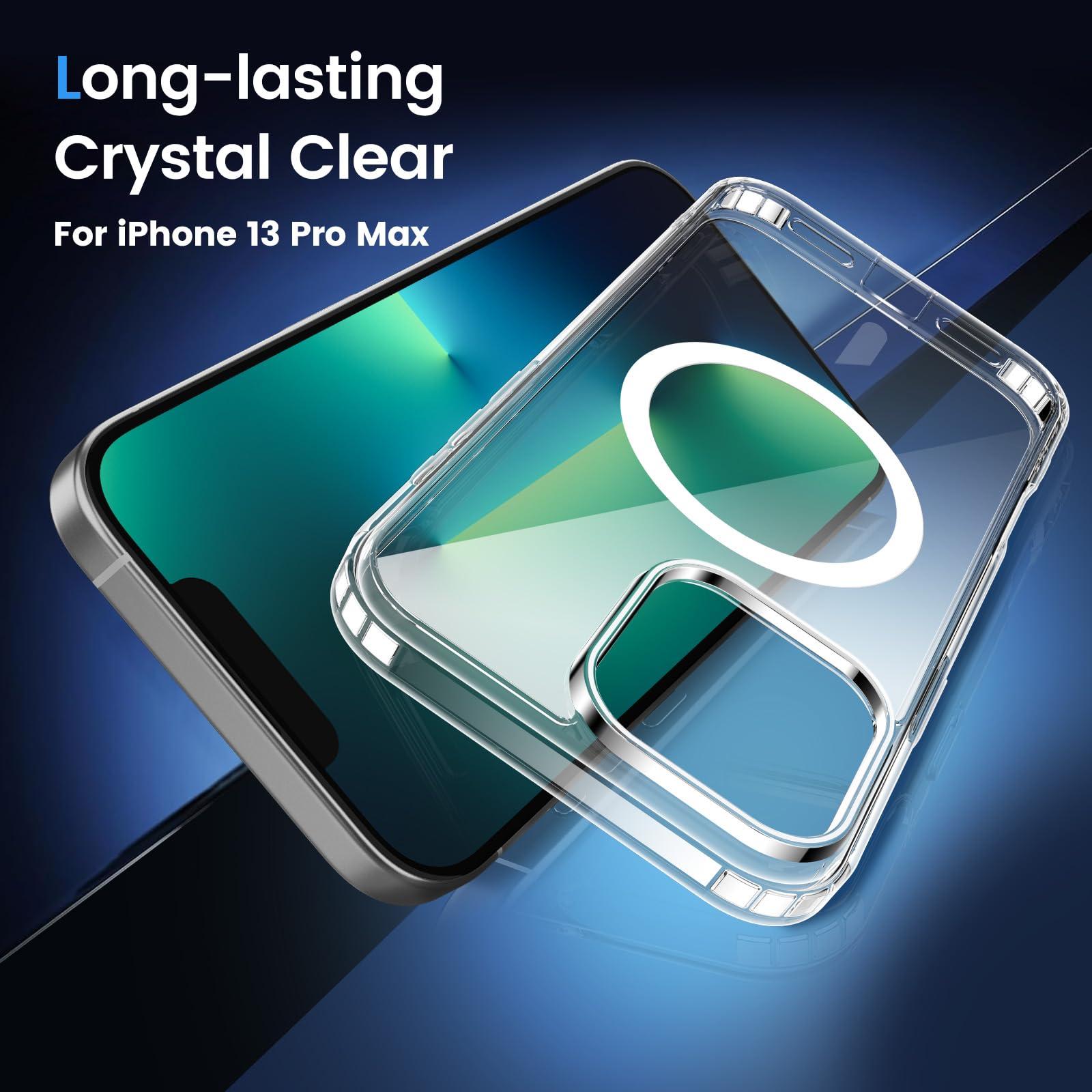 Temdan for iPhone 13 Pro Max Case Clear, [Compatible with Magsafe][Anti-Yellowing][Military-Grade Protection] Shockproof Slim Magnetic Phone Case for iPhone 13 Pro Max, Transparent - Image 5