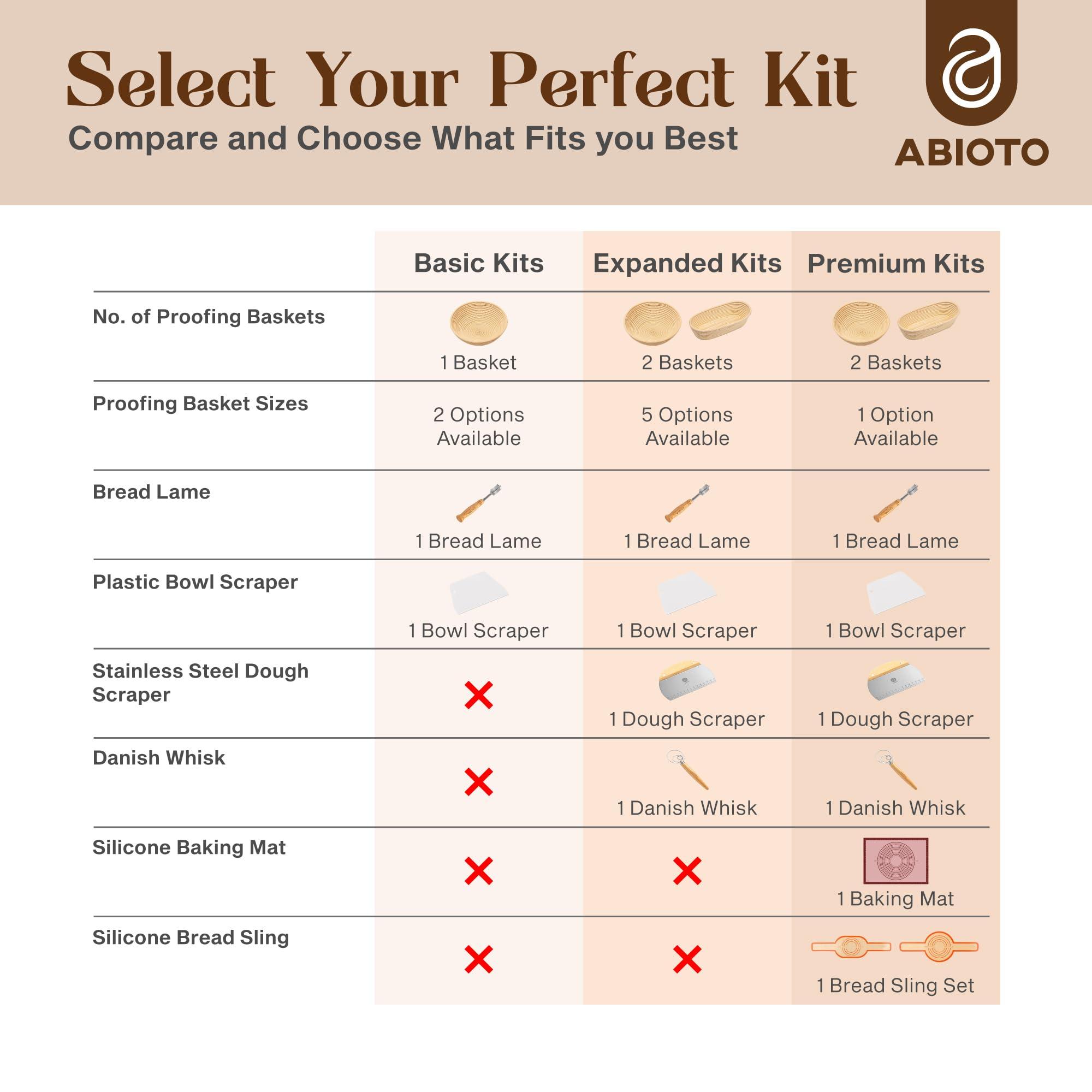 9" Round and 10" Oval Banneton Bread Proofing Baskets and Sourdough Bread Baking Supplies, A Complete Sourdough Kit with Bread Lame, Danish Whish, Bowl & Dough Scraper, 2 Bread Slings, and Baking Mat - Image 2