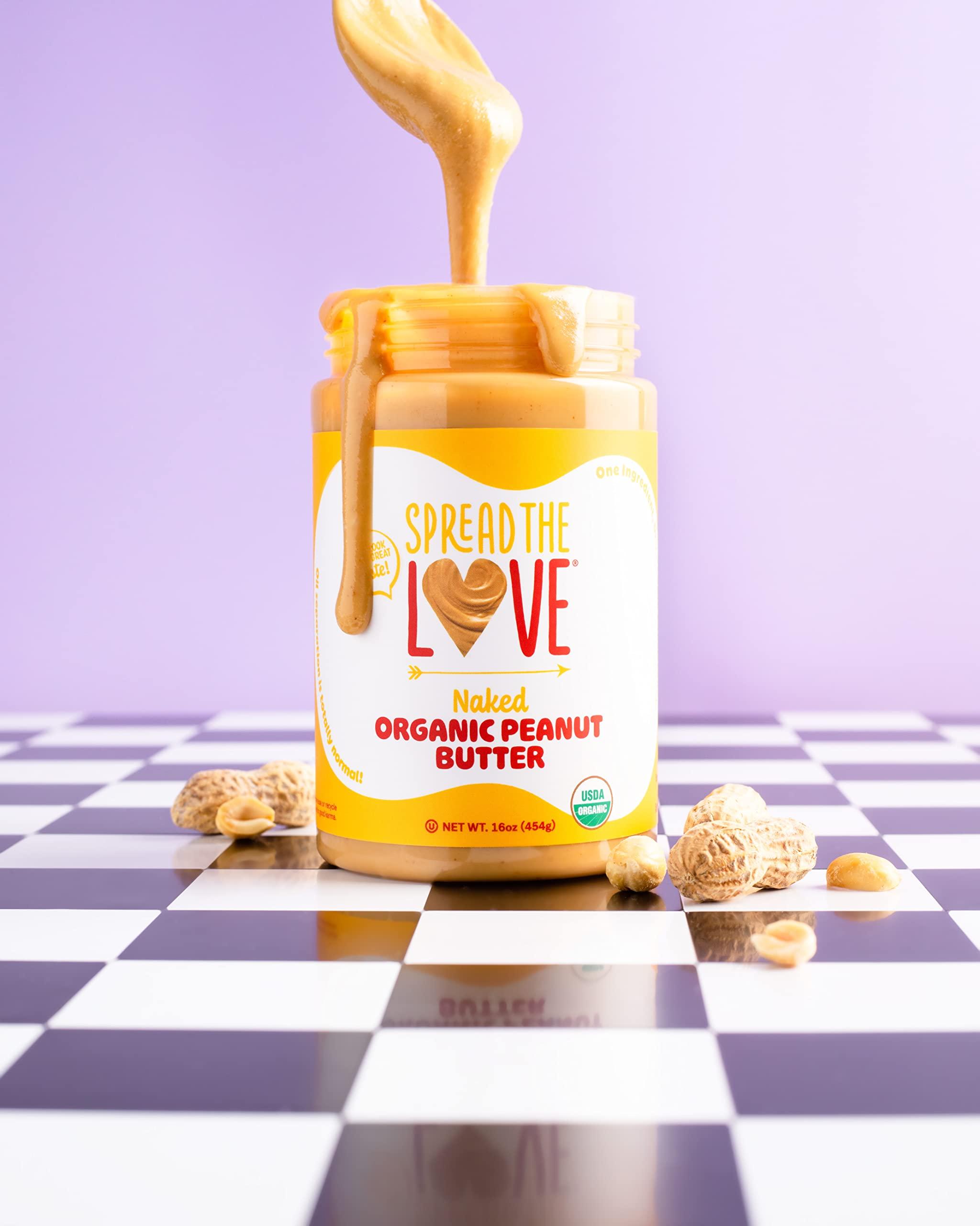 Spread The Love NAKED Organic Peanut Butter, 16 Ounce (Organic, All Natural, Vegan, Gluten-free, Creamy, Dry-Roasted, No added salt, No added sugar, No palm oil) (1-Pack) - Image 6