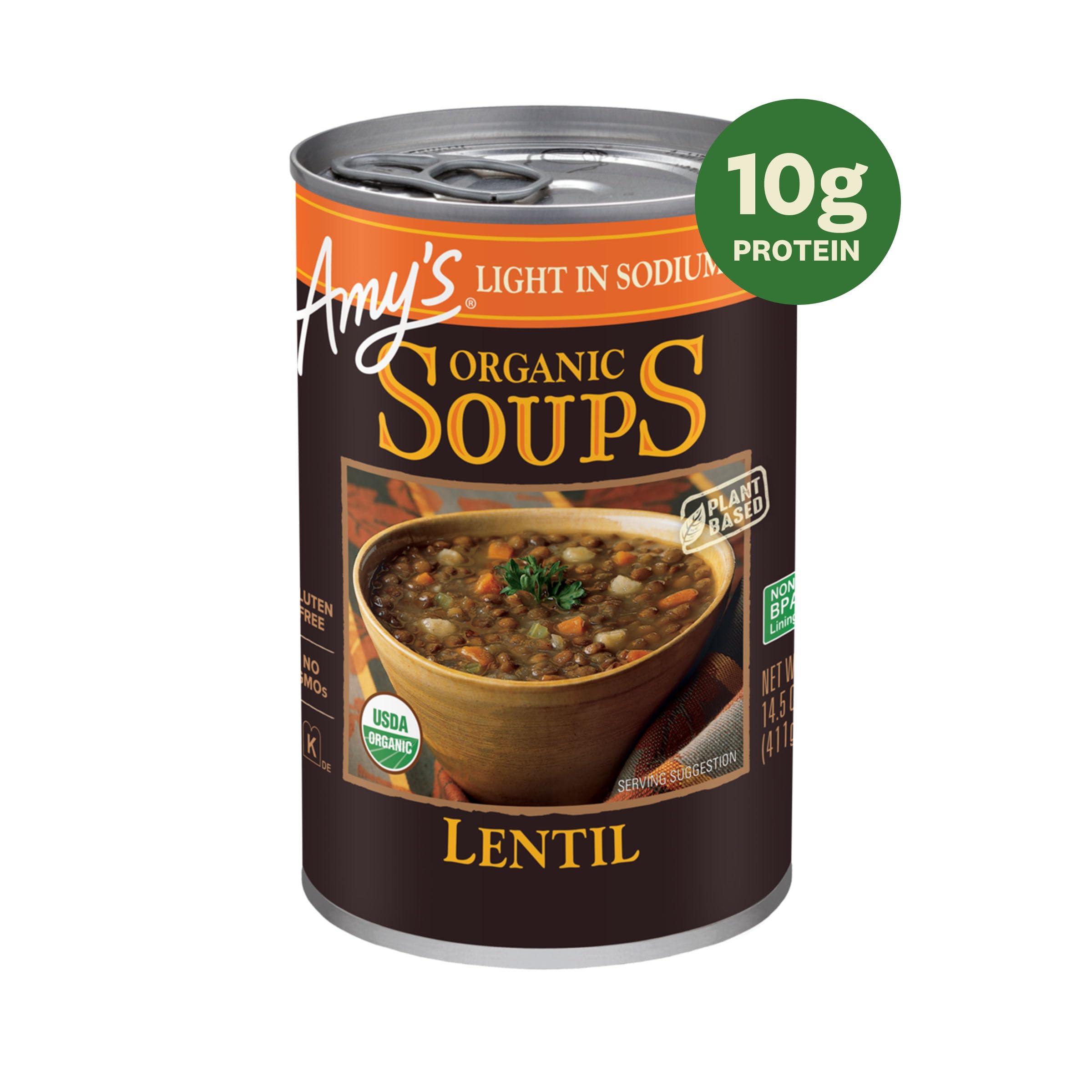 Amy’s Soup, Vegan Lentil Soup, Light in Sodium, Gluten Free, Made With Organic Green Lentils and Vegetables, Canned Soup, 14.5 Oz (12 Pack) - Image 3