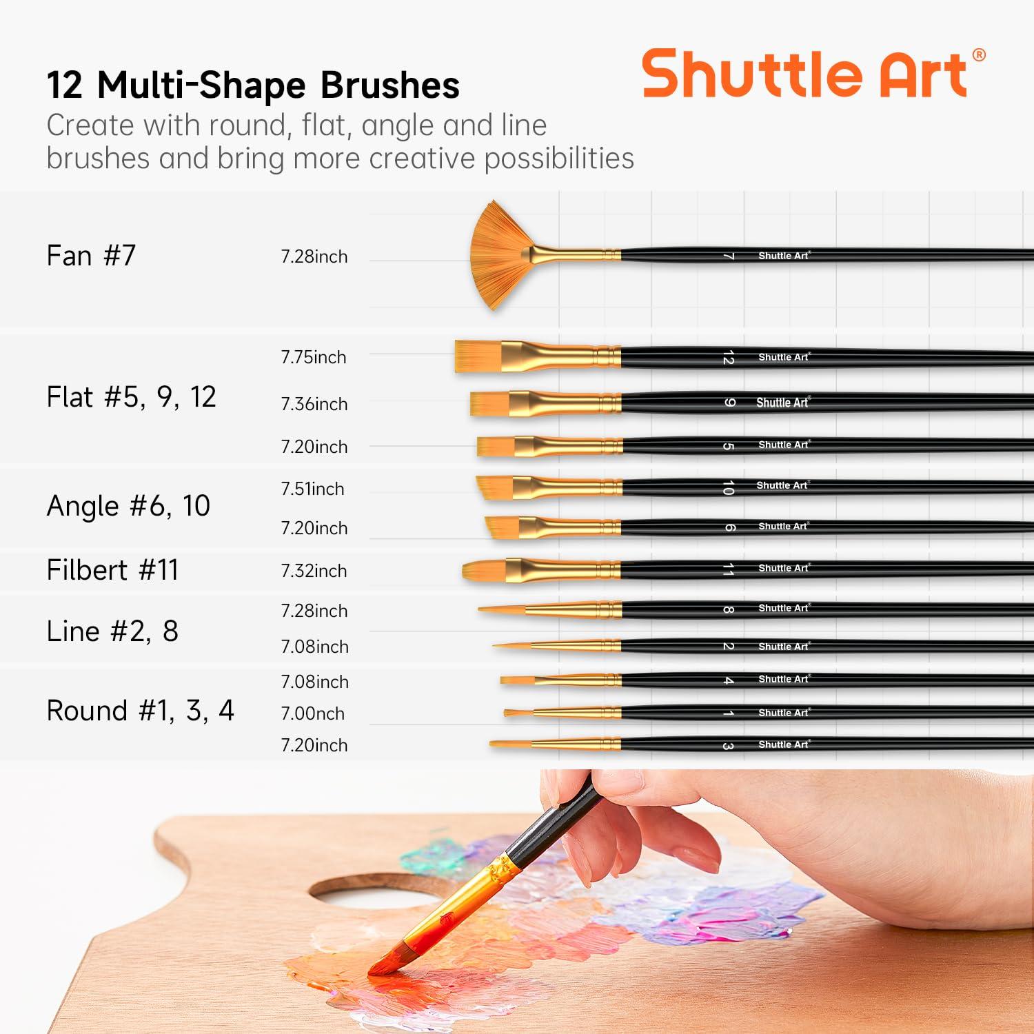 Shuttle Art Acrylic Paint Set, 36 Colors Acrylic Paint with Brushes & Palette, 2oz/60ml Bottles, Rich Pigments Non-toxic for Artists Kids & Adults, Painting on Canvas Rock Ceramic Wood - Image 7