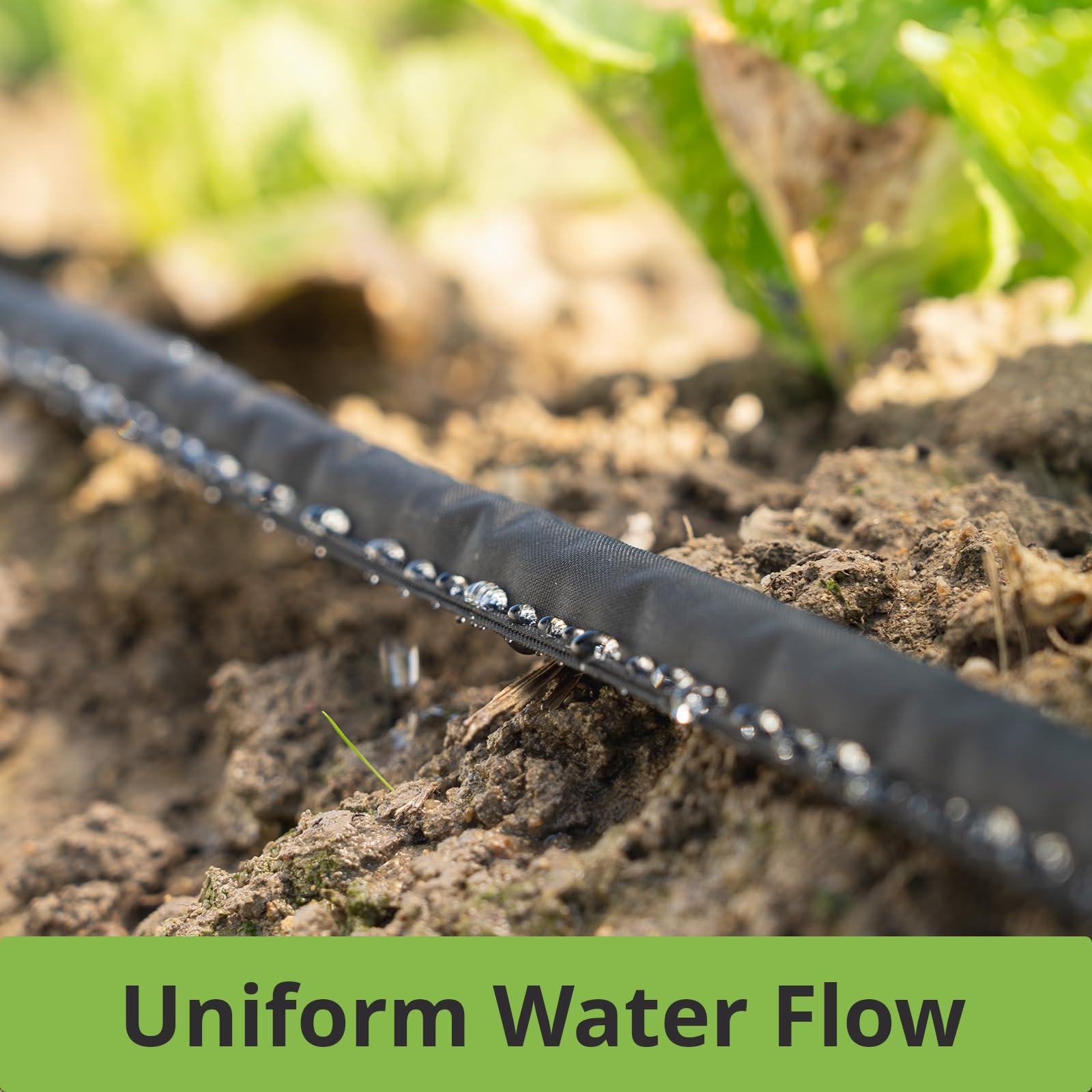 KOBAZ Flat Soaker Hose 75 ft Save 70% Water, Leakproof Design Double Layer Sprinkler Hose Drip Hose for Garden Bed - Image 3