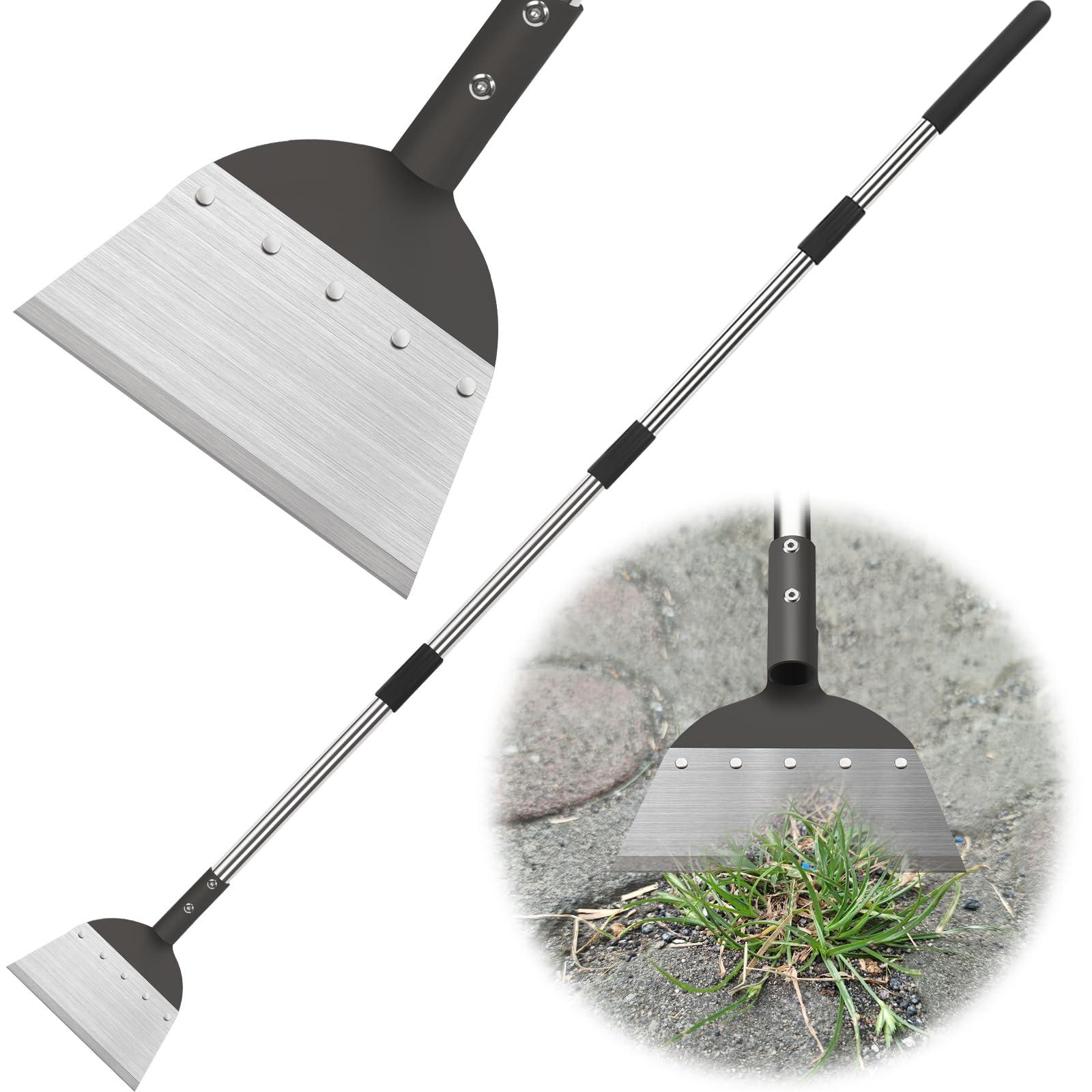 Multifunctional Flat Shovel - Heavy Duty Snow Shovel & Ice Scraper with Long Stainless Steel Handle, Garden Weed Spade for Digging & Lawn Edging