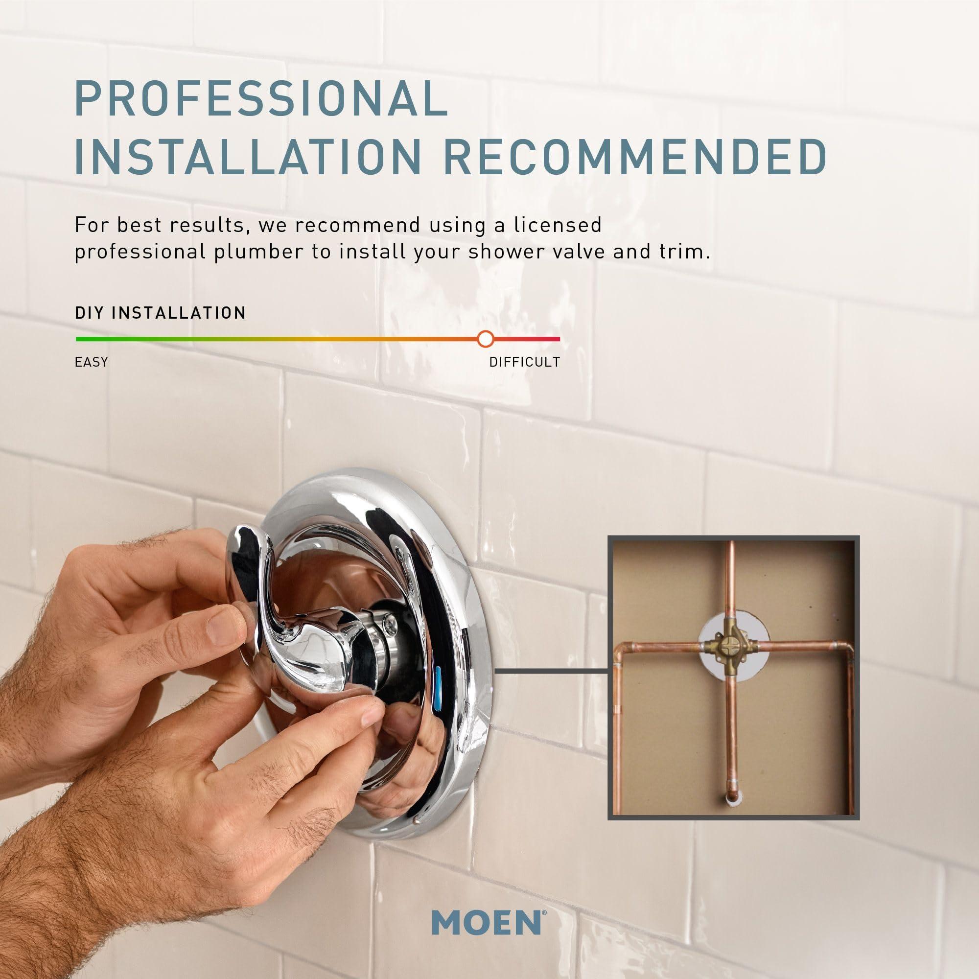 Moen Halle Spot Resist Brushed Nickel Shower Faucet Trim Set featuring Wide Showerhead and Lever Handle with Posi-Temp Valve Included, 82971SRN - Image 3