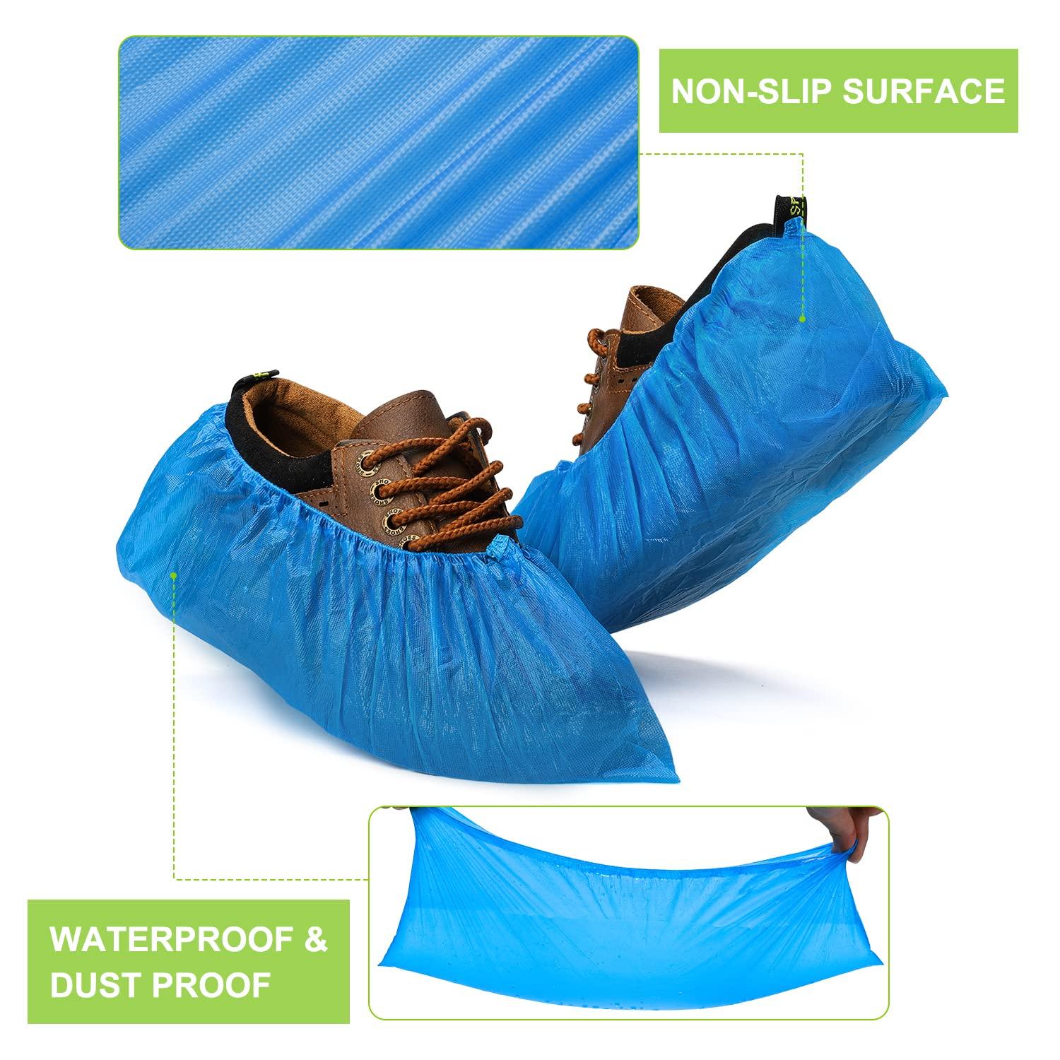 Fuxury 200 Pack (100 Pairs) Disposable Shoe Covers for Indoor, Booties for Shoes Covers Waterproof Shoe Covers Disposable Non Slip, Durable Shoes Cover and Boot Covers One Size Fits All - Image 4